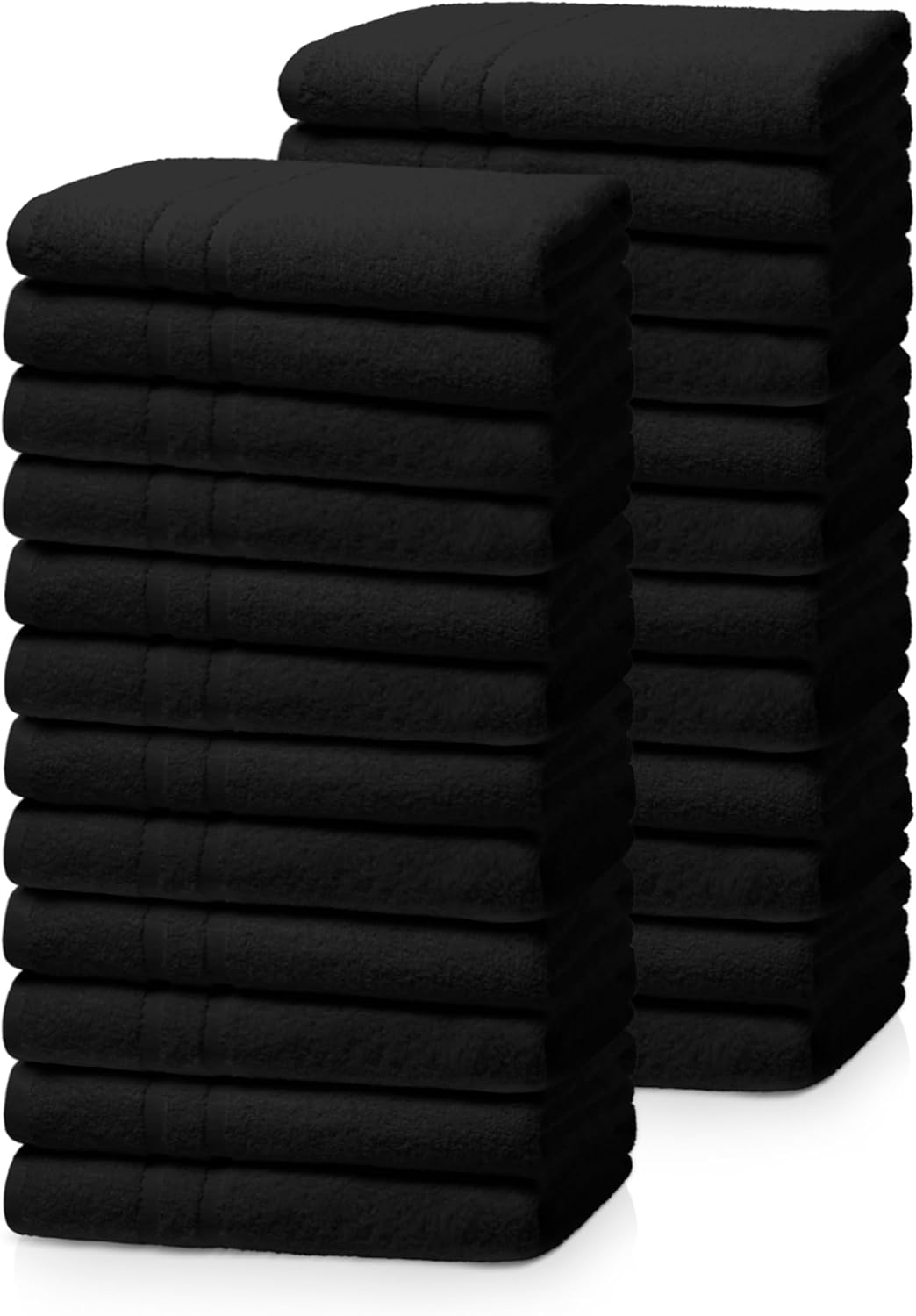 Avalon Salon Towels &ndash; 24 Pack Black Hand Towels 100% Cotton Spa Towels &ndash; 16X27 Inches Highly Absorbable Facial Towels Gym Towels Hair Towels and Face Towels Bulk Small Towels (Not Bleach Proof)
