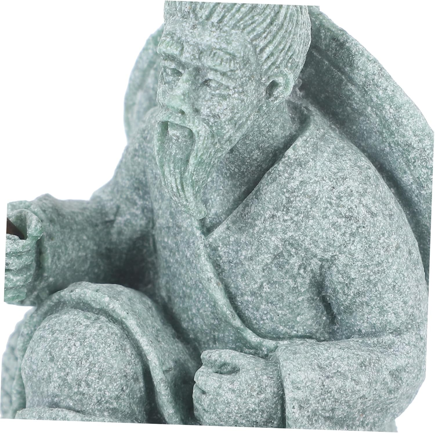 ROMISBABA Miniature Fisherman Figurine for Fish Tank Decor Sandstone Tea Pet Ornament for Garden and Home Aquariums Traditional Chinese Design image number 3