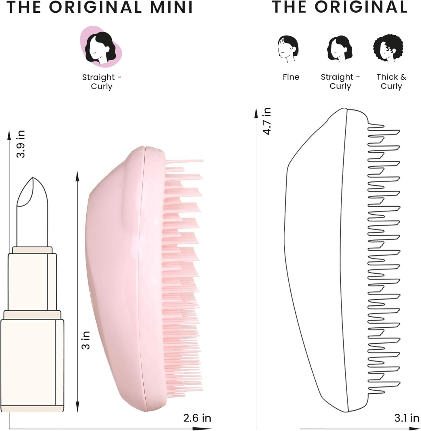 Tangle Teezer Original Soft Hair Brush, No Pull - Cares for Fine Hair - Anti-Breakage Comb for Girl - Pink image number 5