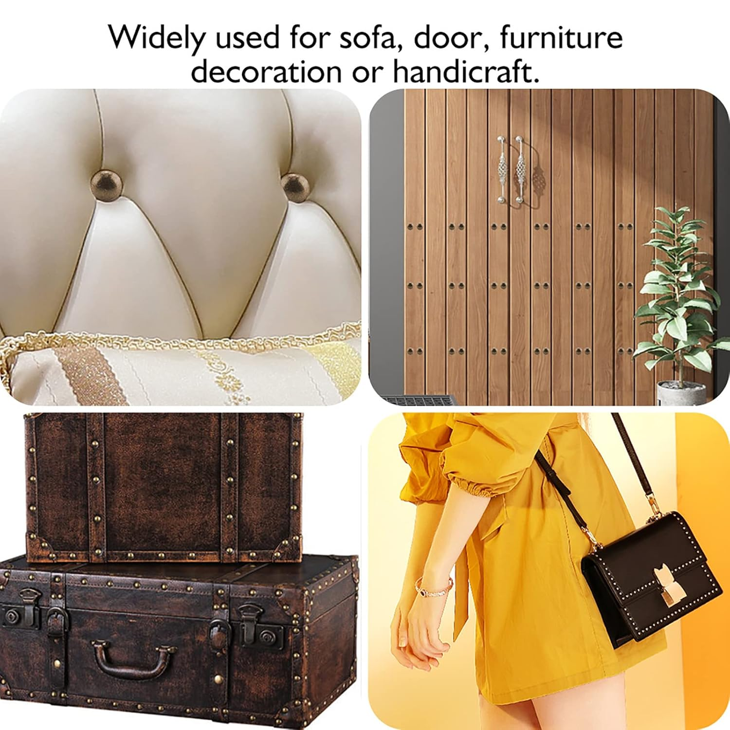 100Pcs Thicken Iron Nails - Sturdy and Durable Fasteners for Furniture Wooden Door, Sofa, Door, Furniture Decoration (6 * 12MM) image number 1