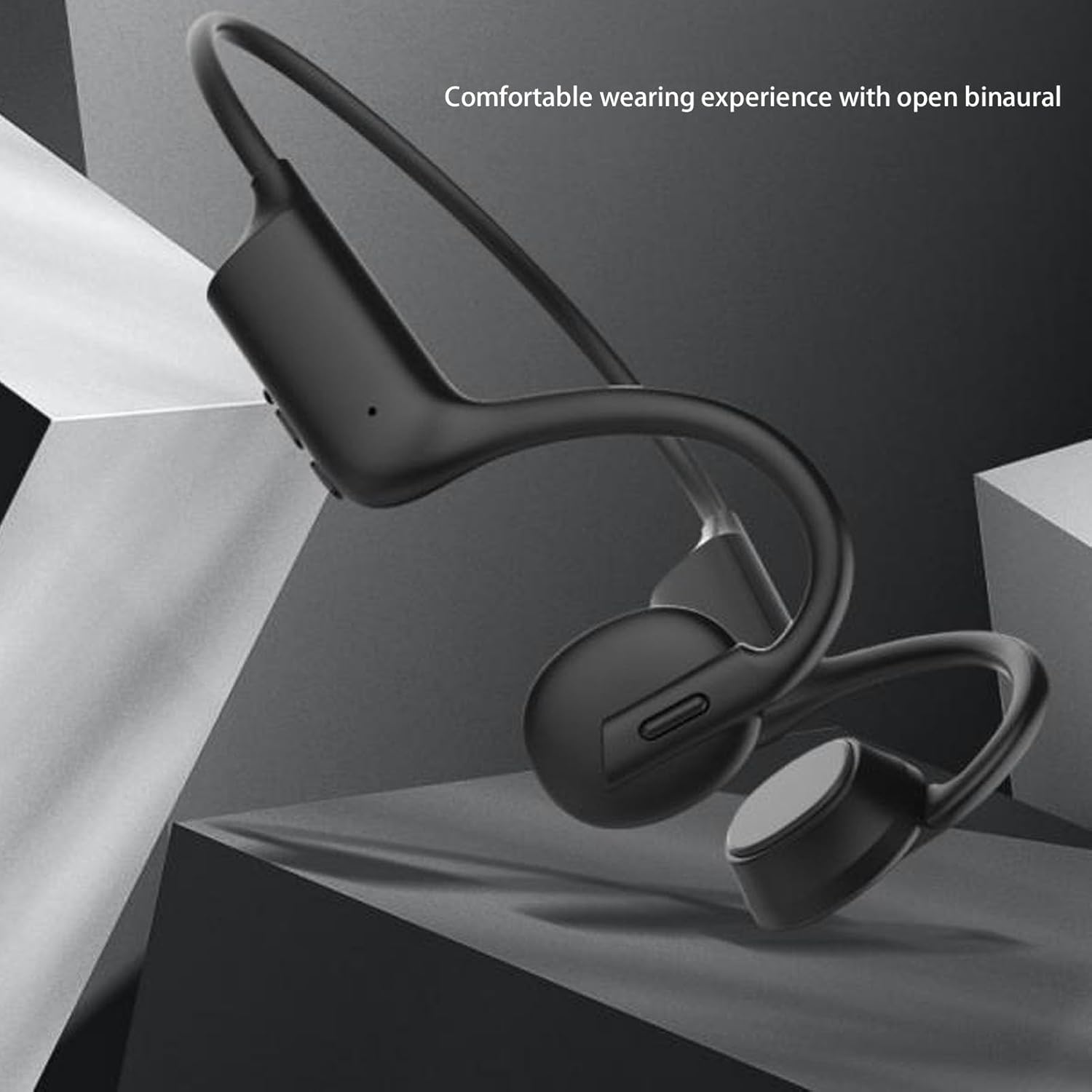 Bone Conduction Headphone BT 5.3, Open Ear Bone Conduction Headset Clear Sound ENC Noise Cancellation, 10H Playtime, IPX6 Waterproof, for Outdoor Sports