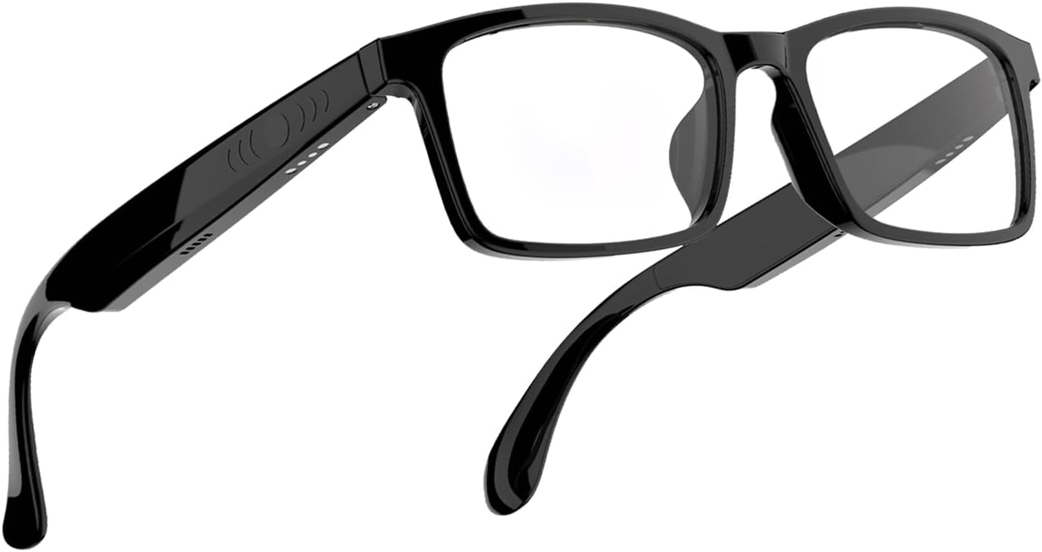 Smart Glasses, Anti-Blue Light Bluetooth Eyewear Built-In Mic. and Speakers, Open Ear Music and Hands-Free Calls, Touch and Voice Assistant Compatibility, 100H Long Battery Standby Time