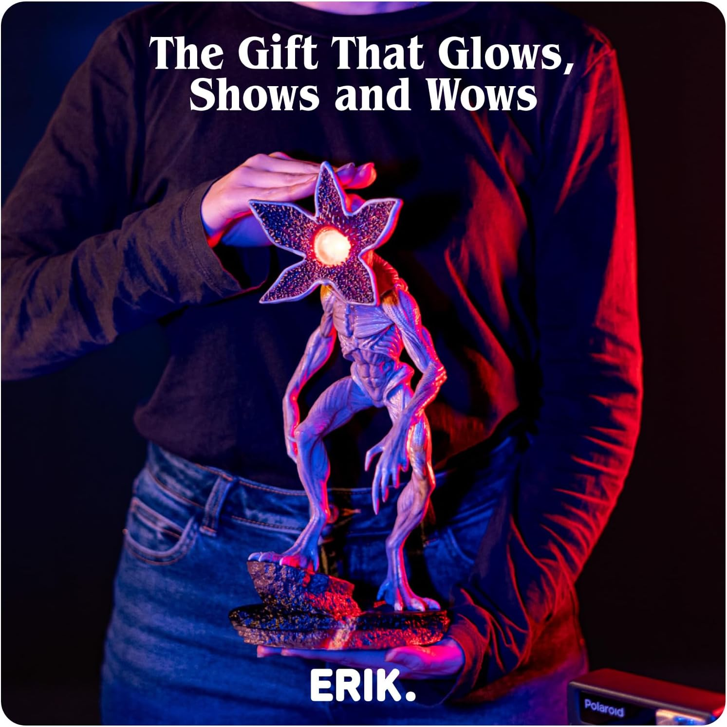 Grupo Erik Baterry Lamp - Stranger Things Gifts | Night Light Kids, Night Lamp Bedside, Mood Lighting, Nightlight | Demogorgon Stranger Things Merchandise, Cool Room Decor image number 3