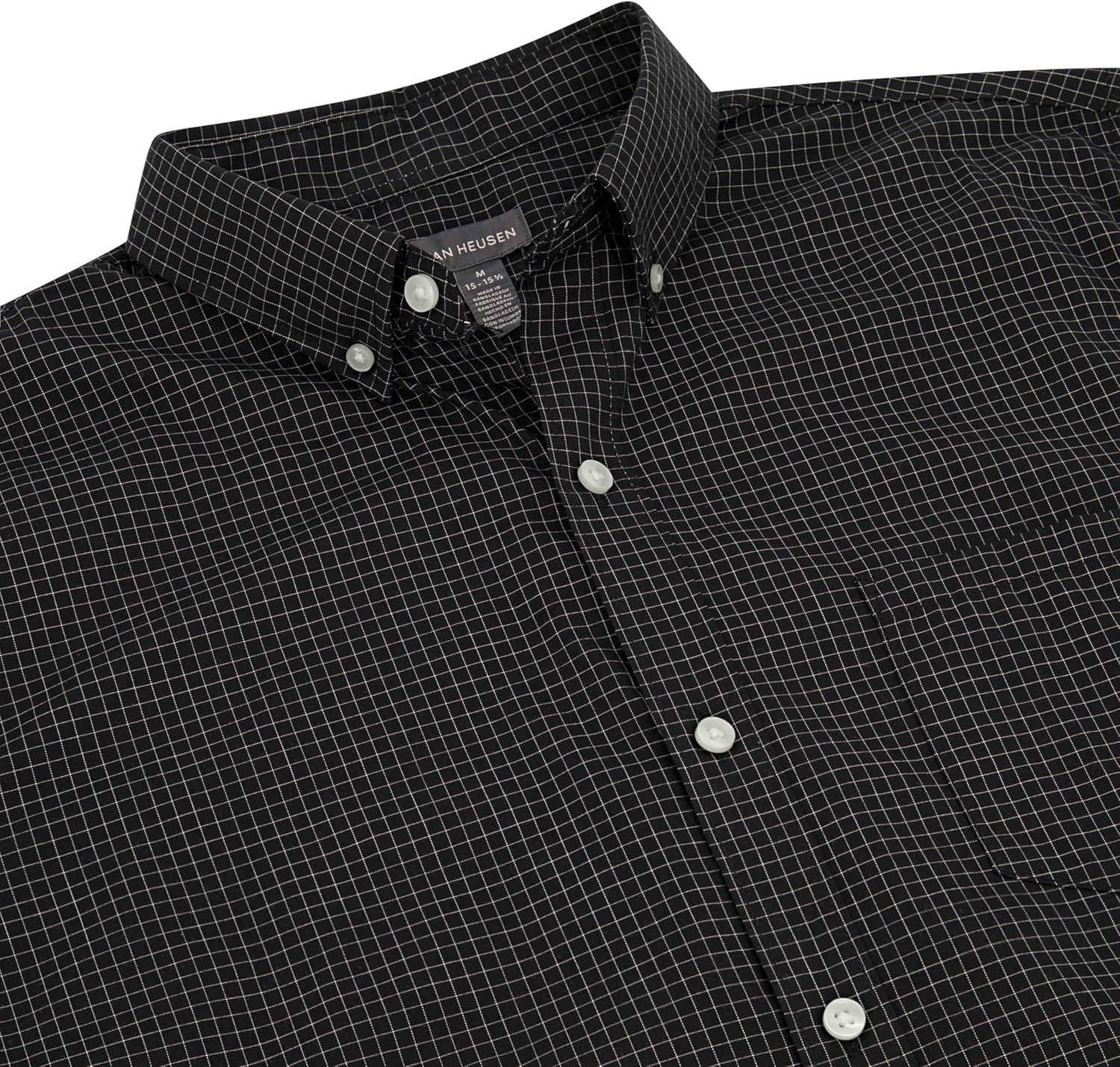 Van Heusen Men'S Wrinkle Free Short Sleeve Button down Check Shirt image number 2