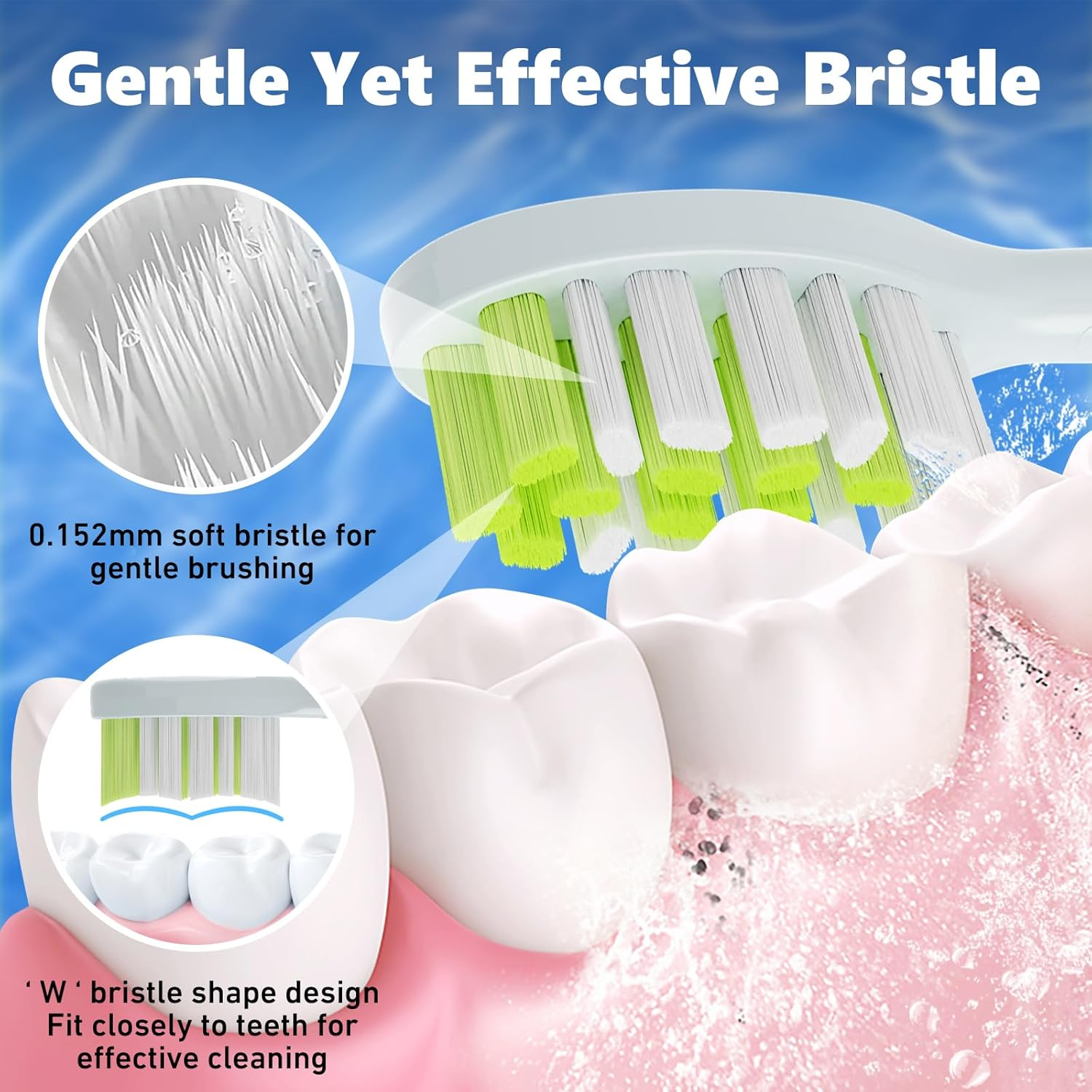 Compatible with Philips One Series Sonicare Electric Toothbrush Replacement Brush Heads,For Philips One HY1100 HY1200 BD100/AZ Series Electric Toothbrush,10 Pack (Mint Light Blue, M)