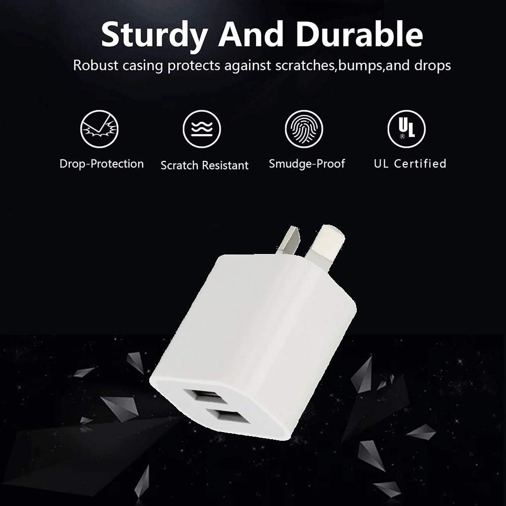 KIYOSAKI USB Plug Charger, USB Wall Chargers 2 Ports 5V/2.0A Power Adapter Compatible with Iphone 11 Pro/Xs Max/Xr/X/ 8, Ipad Air/Mini, Samsung S20/ S10E/ S9, Note 10 Plus, LG G8, Huawei and More&hellip; image number 4