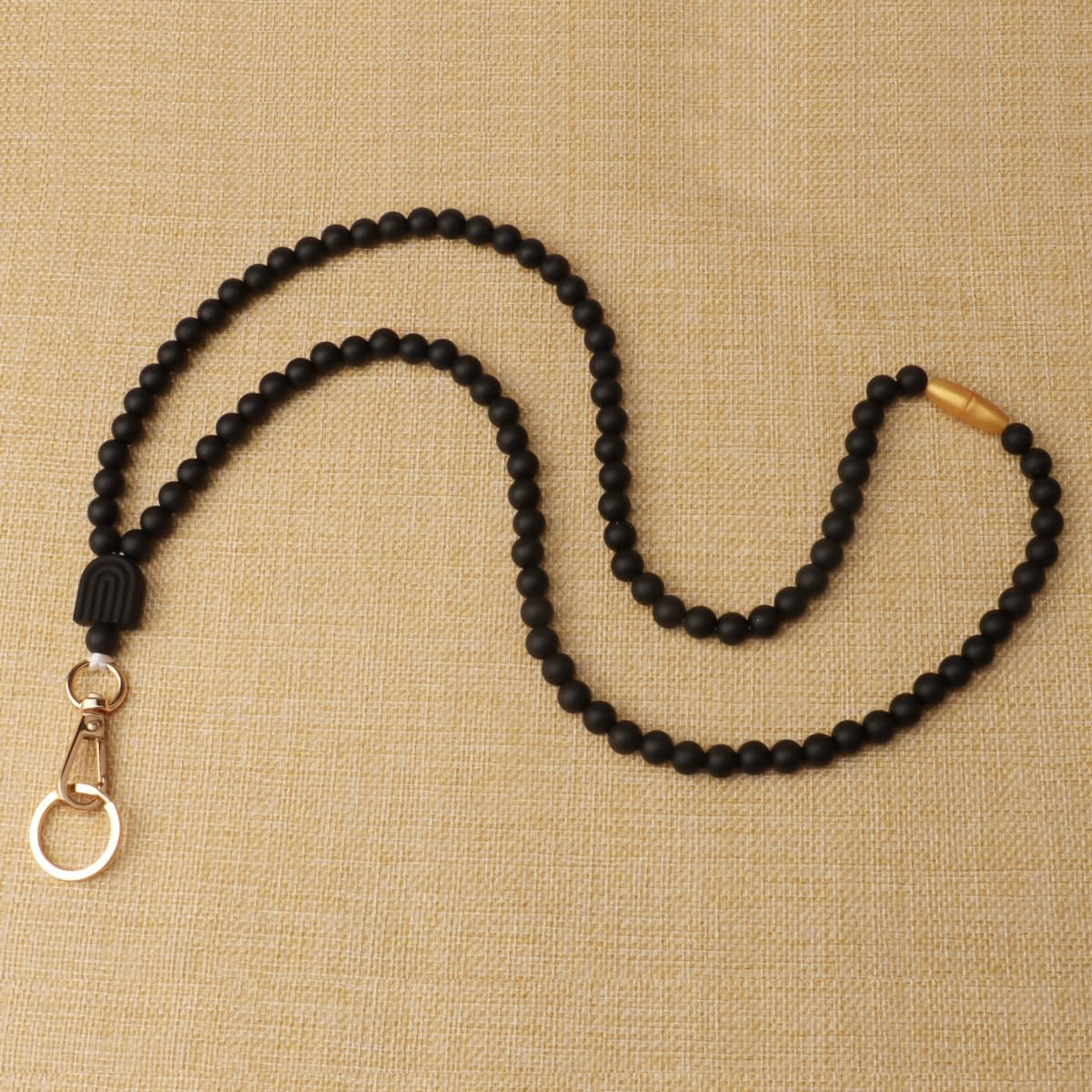 Teacher Lanyard for Id Badges and Keys Cute Silicone Lanyards Super Soft Comfortable Beaded Lanyard for Women Gift image number 4