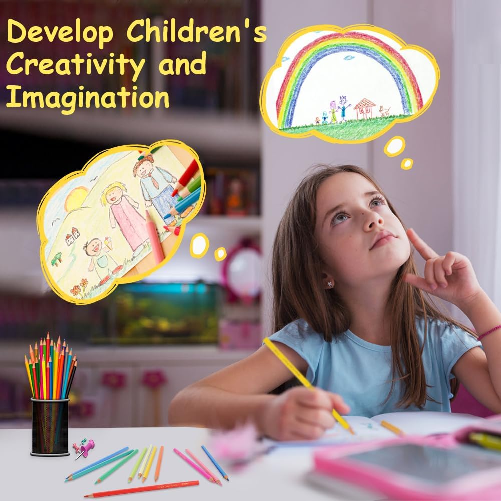 AUAUY 12 PCS Colouring Pencil Packs, 12 Colors Wooden Colored Pencils for Children, Colouring Pencils for Kids Party Bag Fillers, Kids Birthday Gifts, Class Rewards, Student Drawing and Doodle image number 1