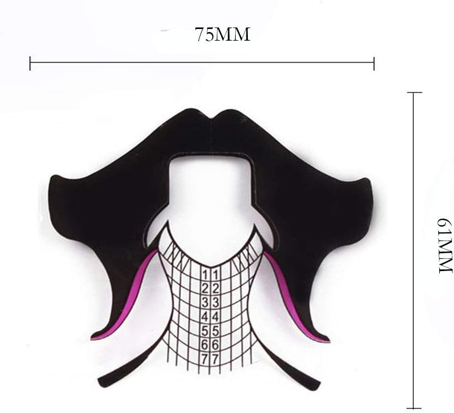 Beauty Leader 500 Pcs/Roll Nail Form Stickers Clear Nail Art Guide Form Acrylic UV Gel Tips Extension (Black Butterfly Design) image number 1