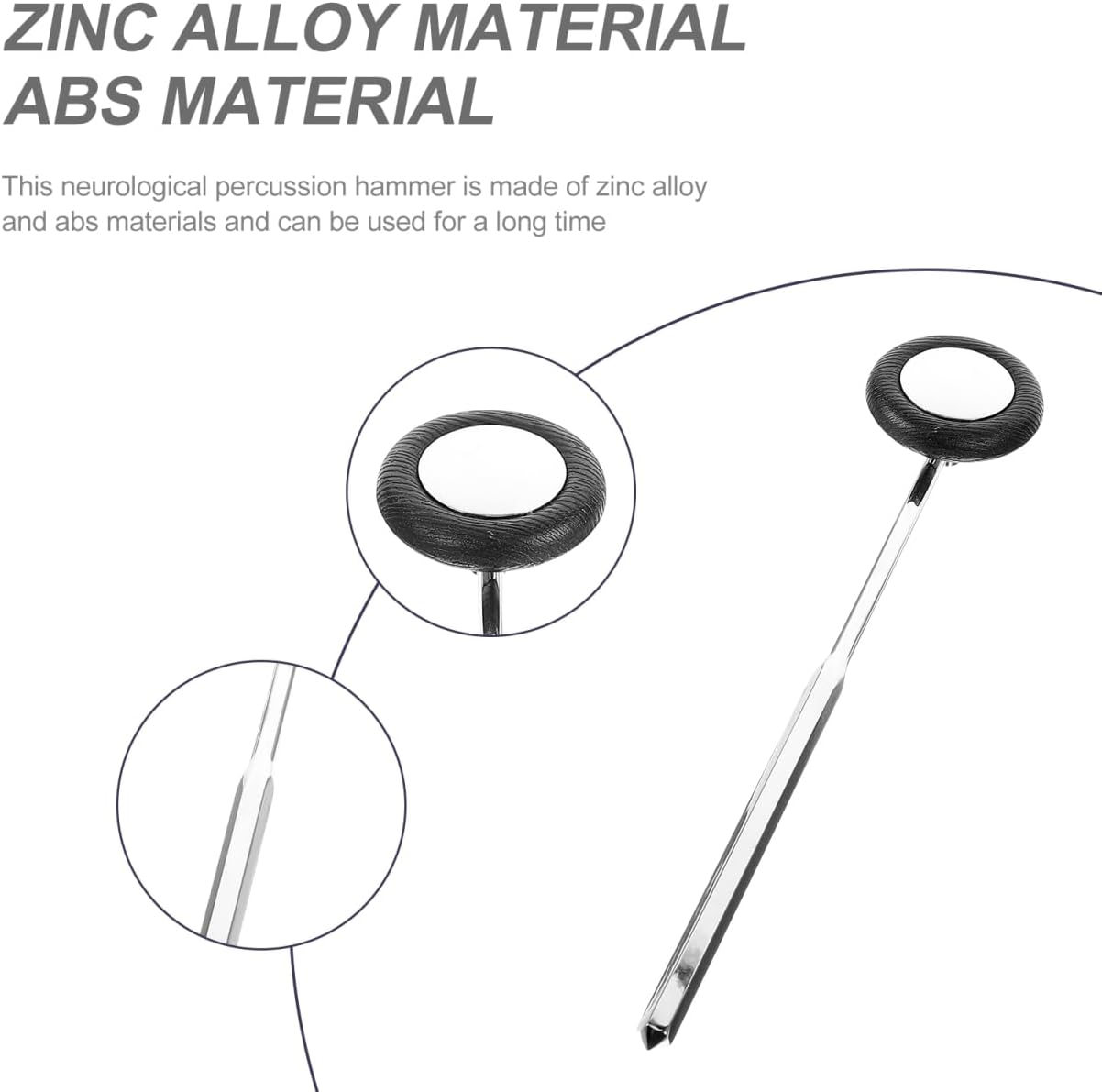 Beavorty Neurological Reflex Hammer - round Shaped Medical Hammer for Diagnostic Testing Multi-Functional Percussion Tool for and Medical Students Black image number 4
