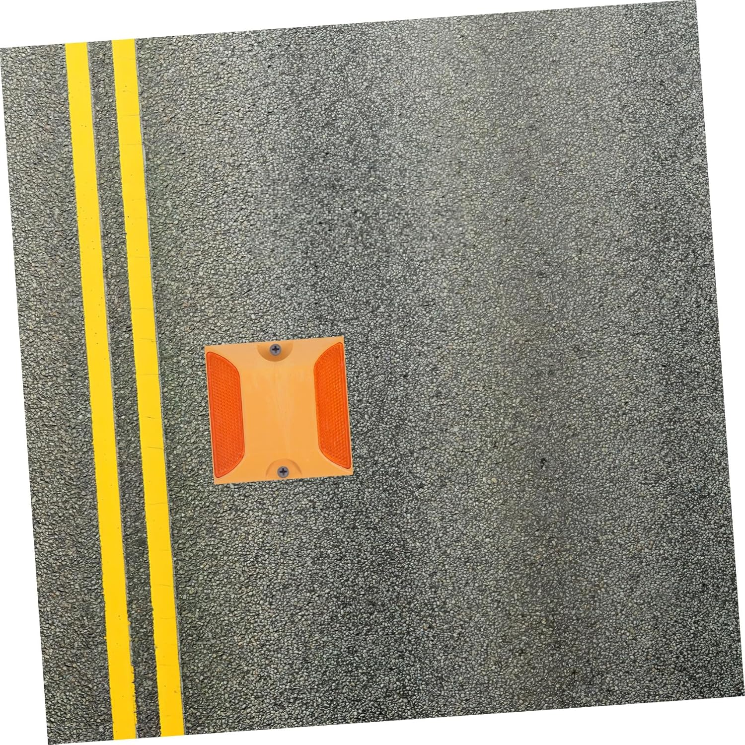 Cabilock 4Pcs Reflective Pavement Markers Yellow Dual-Sided Plastic Road Studs Traffic Reflectors for Driveways Highways and Sidewalks - Multi 1 image number 5