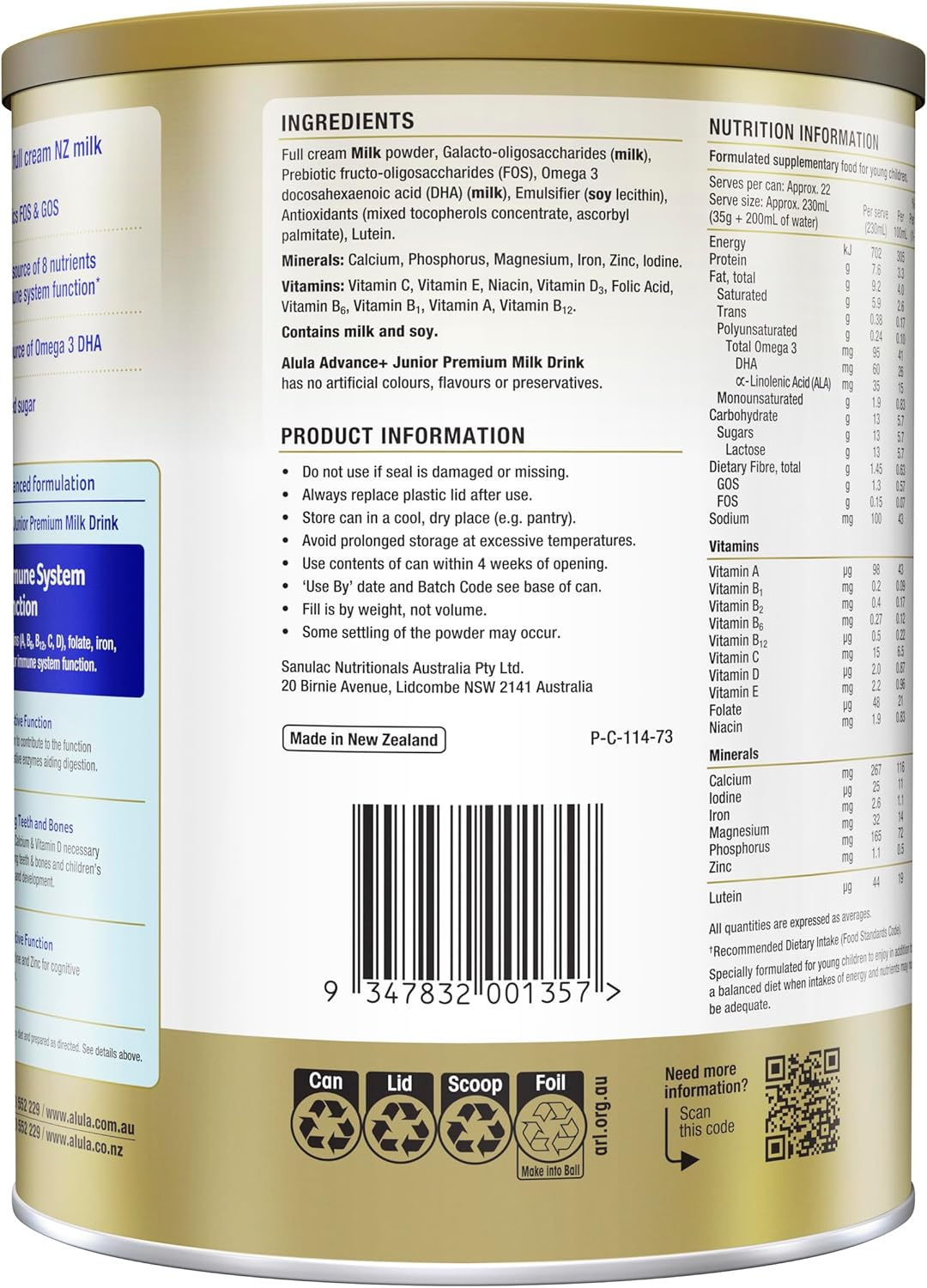 Alula ADVANCE+ STAGE 4 MILK DRINK 2YEARS+, 800G image number 6