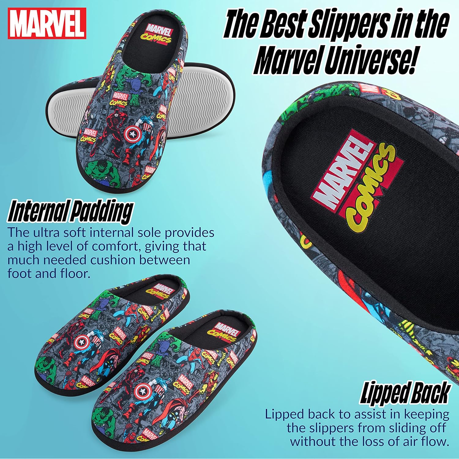 Marvel Men'S Avengers House Slippers Men and Boys Teenagers 39-47 image number 6