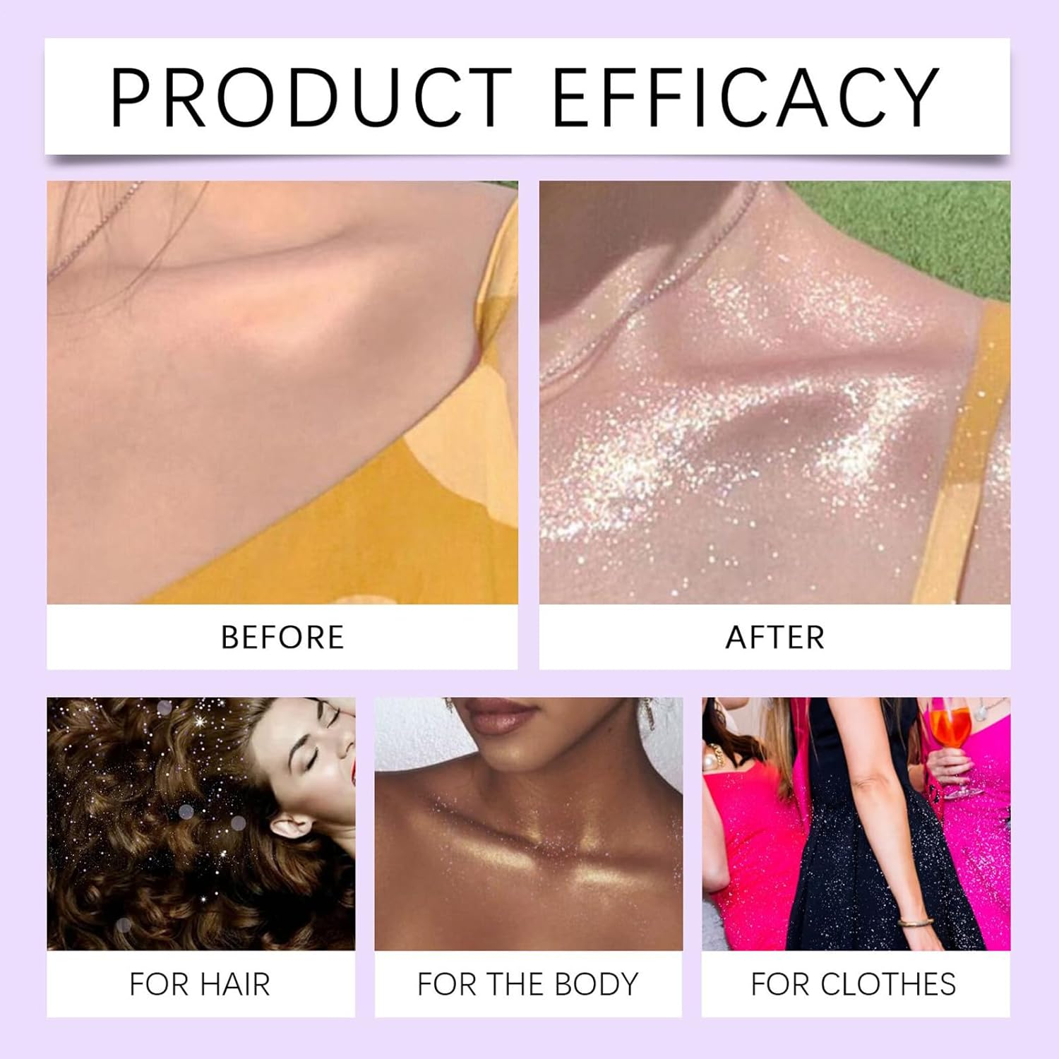 Body Glitter Spray,Clothes Face Shimmer Glitter Spray - Sparkling Hairspray Cosmetic Shimmer Versatile for Women Wife Daughter Parties Daily Use image number 2