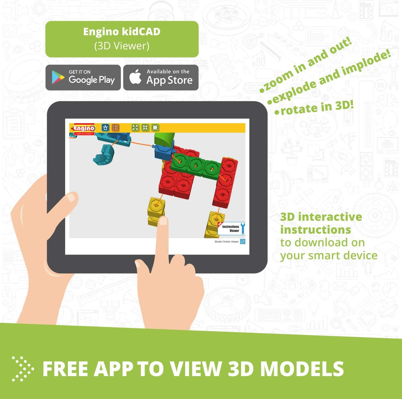 Engino - Classroom & Makerspace Solutions | STEM Qboidz Set - STEM Learning Activities - Stackable Blocks (90 Model Options) | Perfect for Home Learning, Multi image number 6