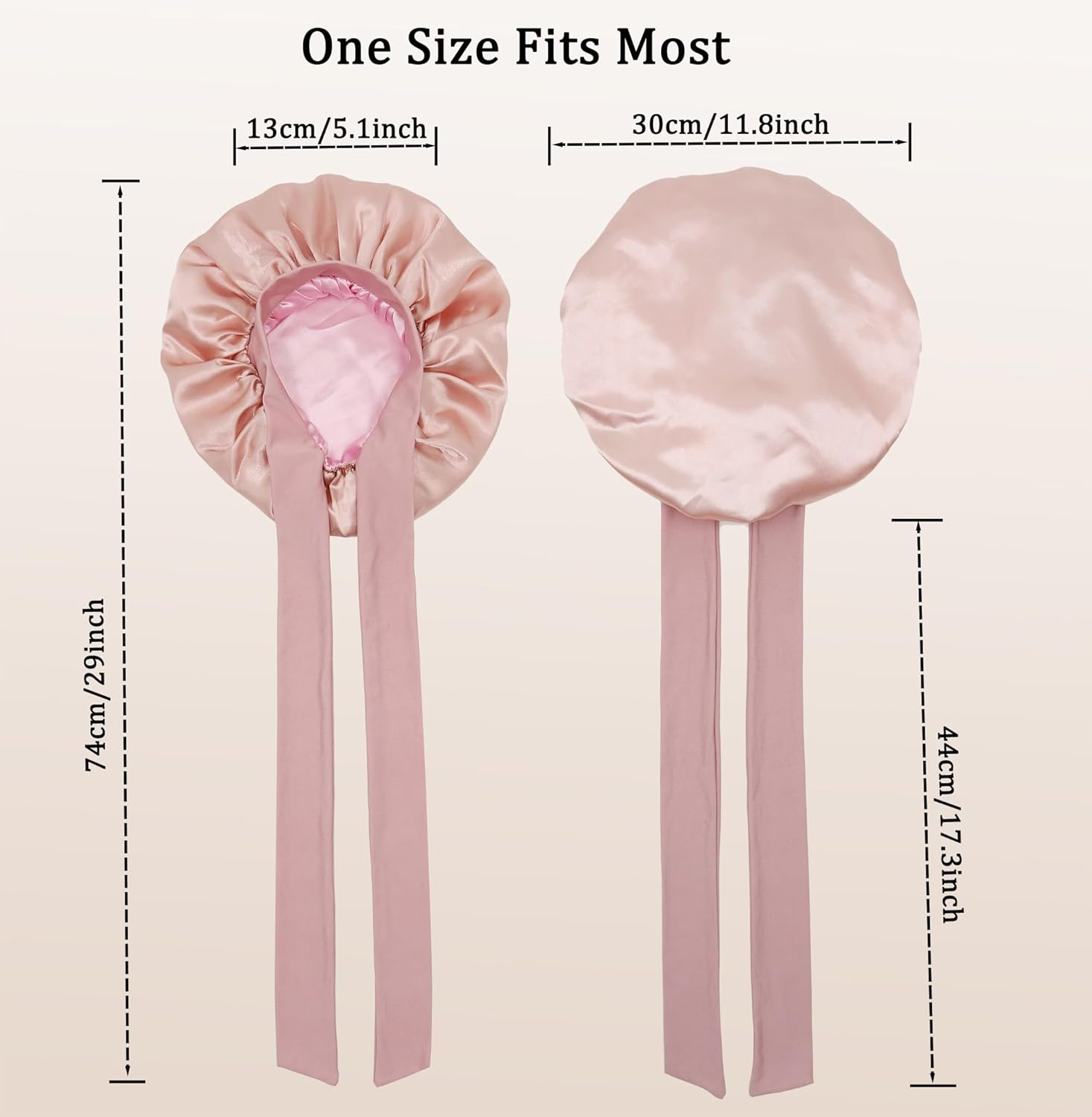 Kids Bonnet for Girls, Silk Bonnets for Kids Boys, Double Layer Satin Bonnet Sleep Cap for Child Curly Natural Hair(3-12Y) - Kids Black image number 2