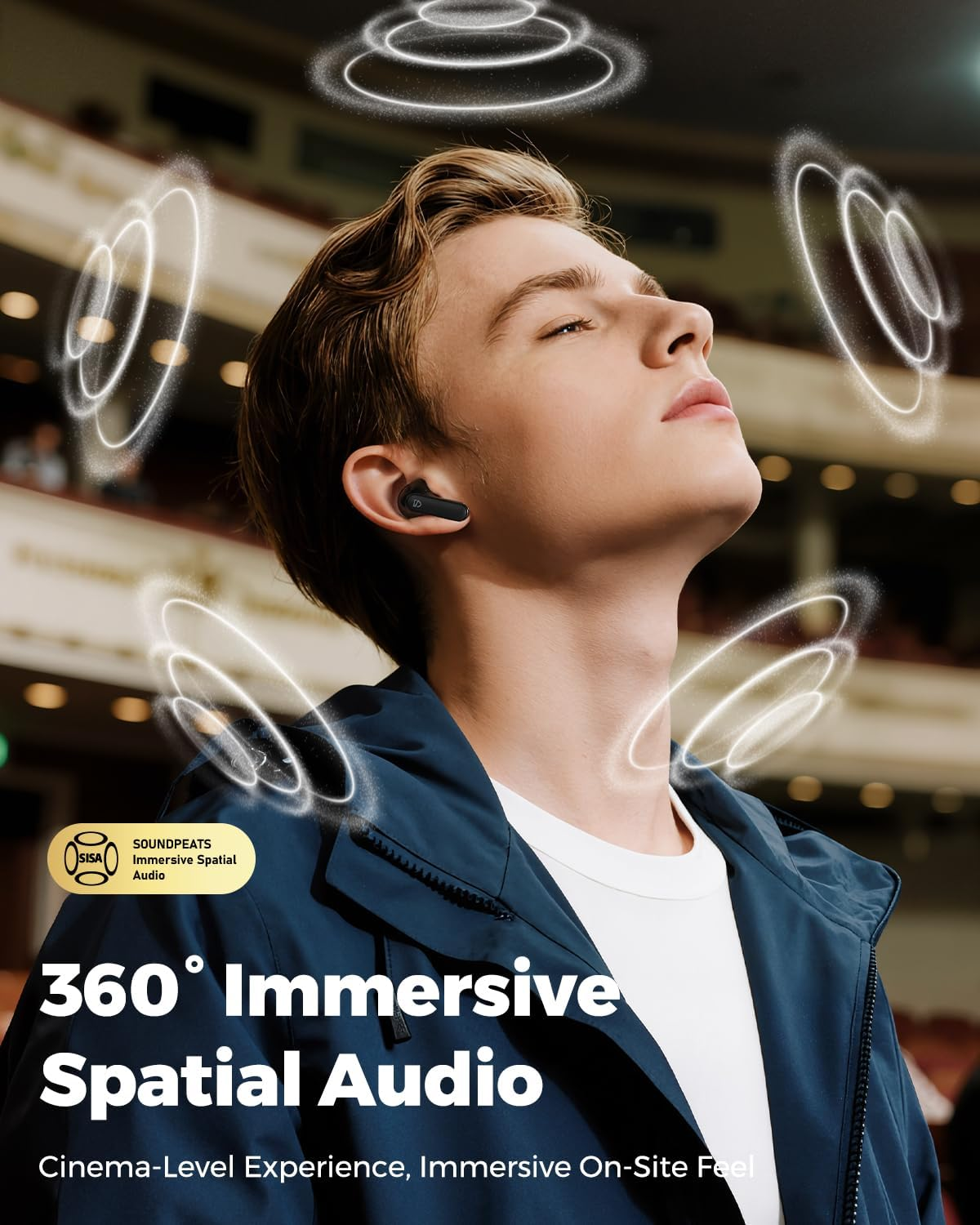 SOUNDPEATS Q3 Pro Noise Cancelling Headphones with FF ANC (-38Db), 13Mm Drivers with Powerful Bass Wireless Earbuds, BT 6.0, 42H Playtime, 4 Mics AI ENC Call, IP55, Fast Charge, App Customize EQ image number 5