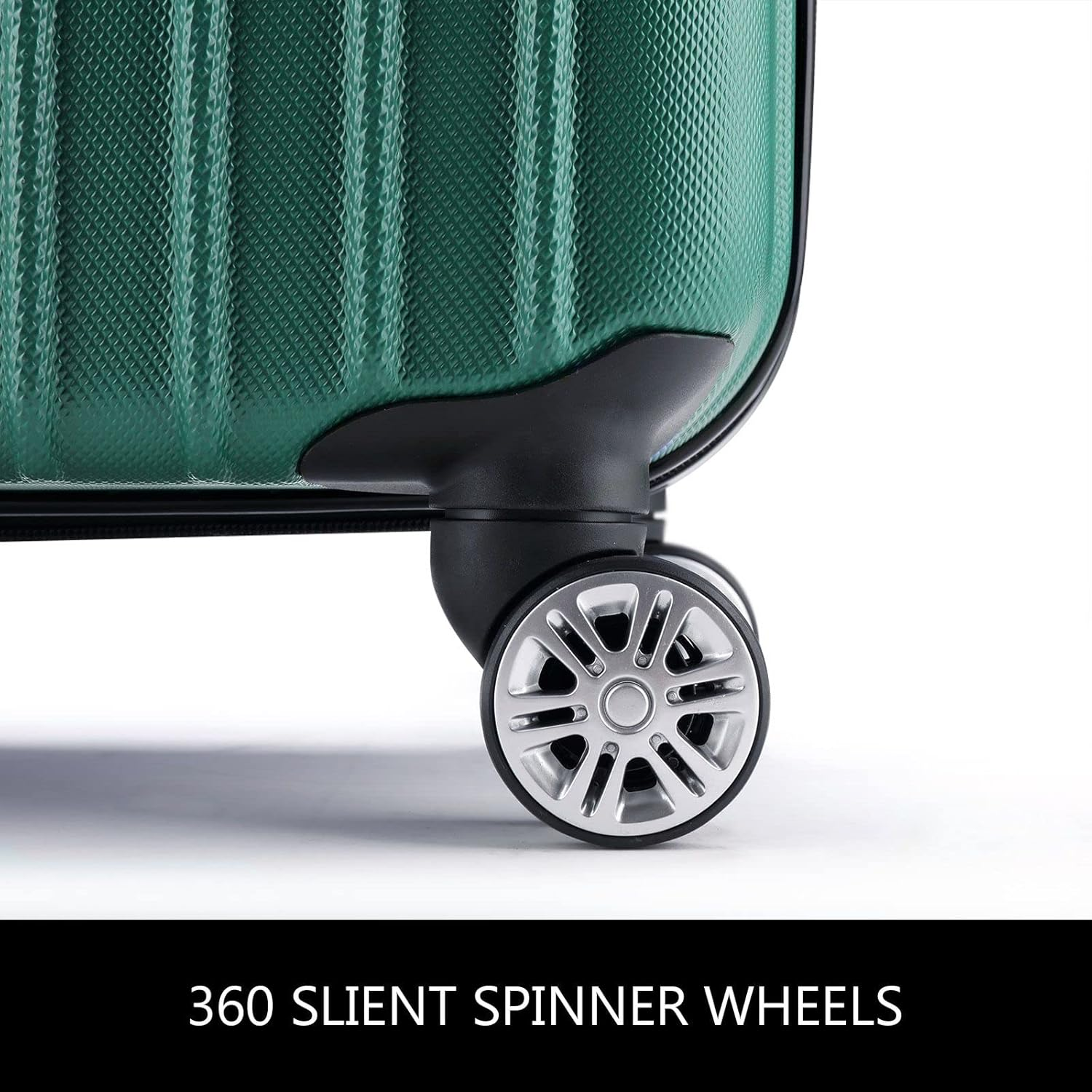 2 Piece Luggage Set Carry on Travel Suitcases Cabin Hard Shell Case Lightweight with Wheels Green image number 4