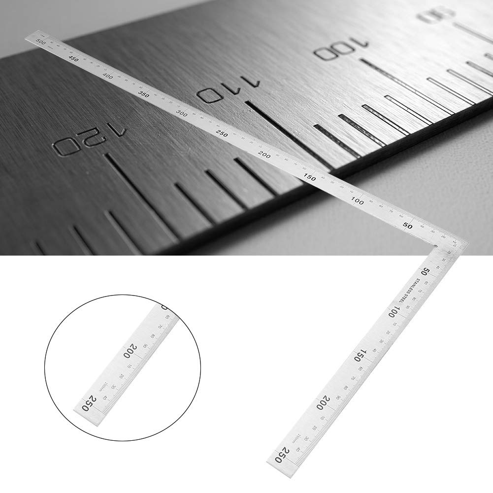 L Shape Ruler, Carpenter Square Framing Squares 90 Degree Right Angle Rulers Stainless Steel Measurement Tool Craft Drawing Measuring Supplies for Craftsman Architect Woodworking Engineer image number 5