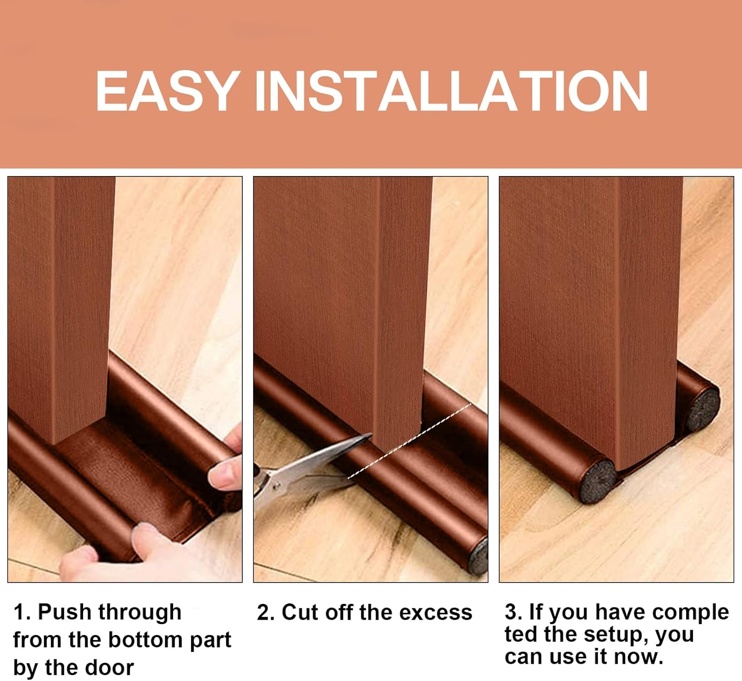 2,569/5,000 Door Draft Stopper, under Door Draft Stopper, Waterproof, Upgraded Adjustable with Noise Blocking, Door Draft Stopper, Double-Edge Design image number 4