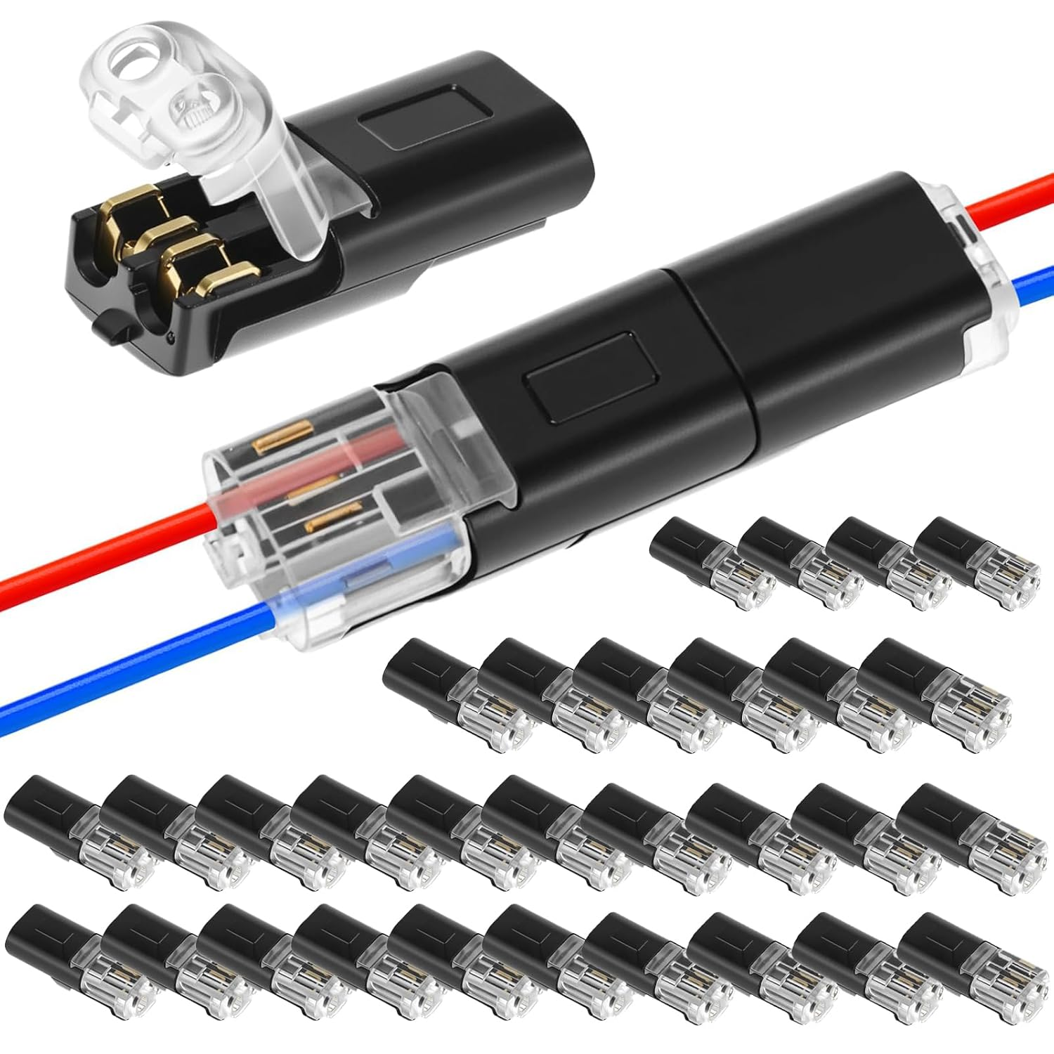 Trrtdo 30PCS 2 Wire Quick Disconnect Connectors 16-18 AWG Solderless Wire Connectors Fast Secure Electrical Connection for Automotive LED Lights DIY Projects image number 2