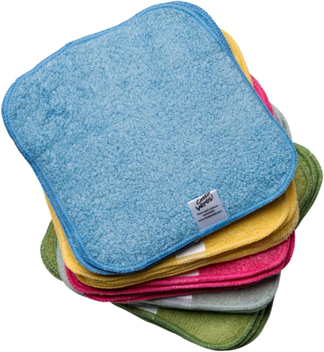 Cheeky Wipes - 25 Washable Rainbow Cotton Terry Cloth Wipes, 15X15Cm Reusable Towelling Wipes, Extra Soft & Perfect for Cleansing Baby'S Hands and Face | Eco Friendly image number 4