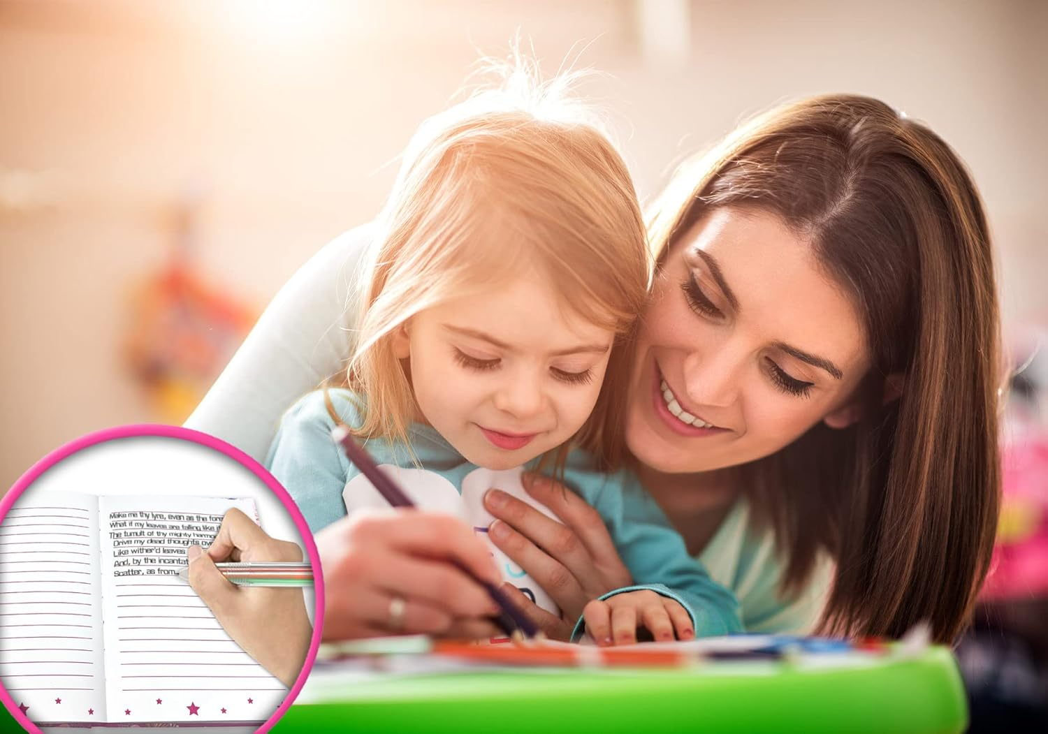 Set of Girls Diary with Lock, Butterfly Kids Journal Pen Set Includes 7.1X5.3 Inches Pink Girls Notebook Memo Pad Ruler 6 Multicolored Pen Sharpener Eraser Stationary Kit Gifts for Girls 6-10 Year image number 3