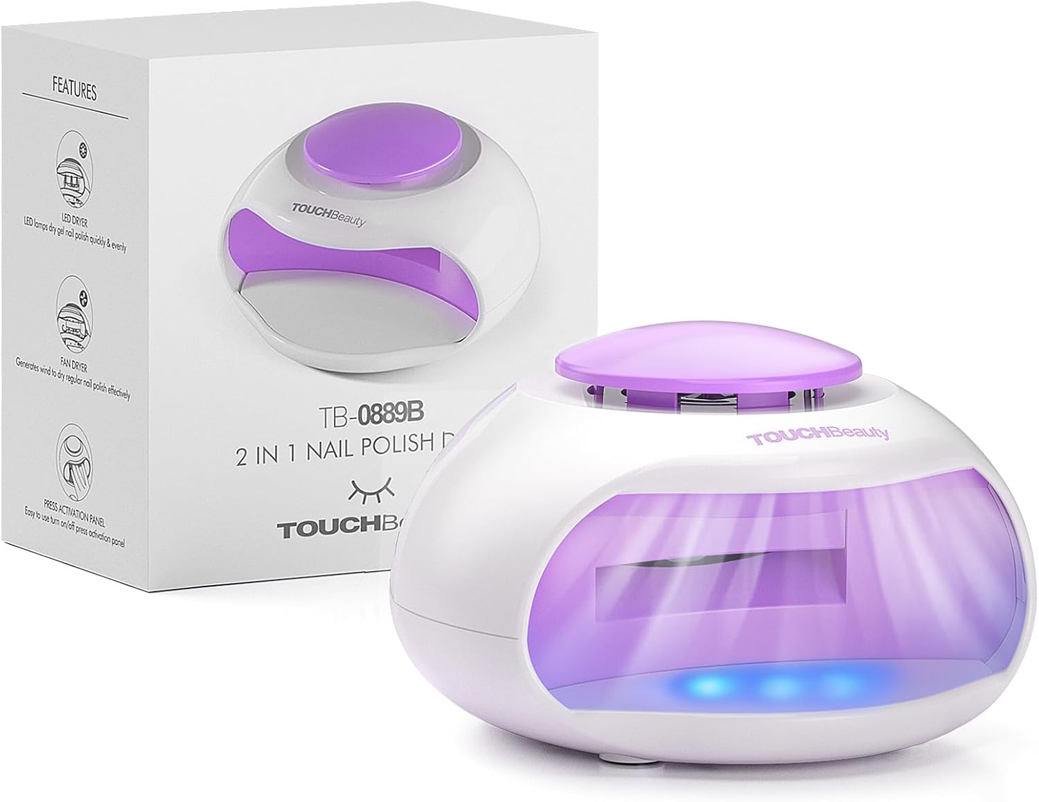 Touchbeauty Portable Mini-Sized Nail Dryer with Air and LED Light for Regular Nail Polish （Not for Gel Nail Polish）Best for Kids TB-0889 image number 3