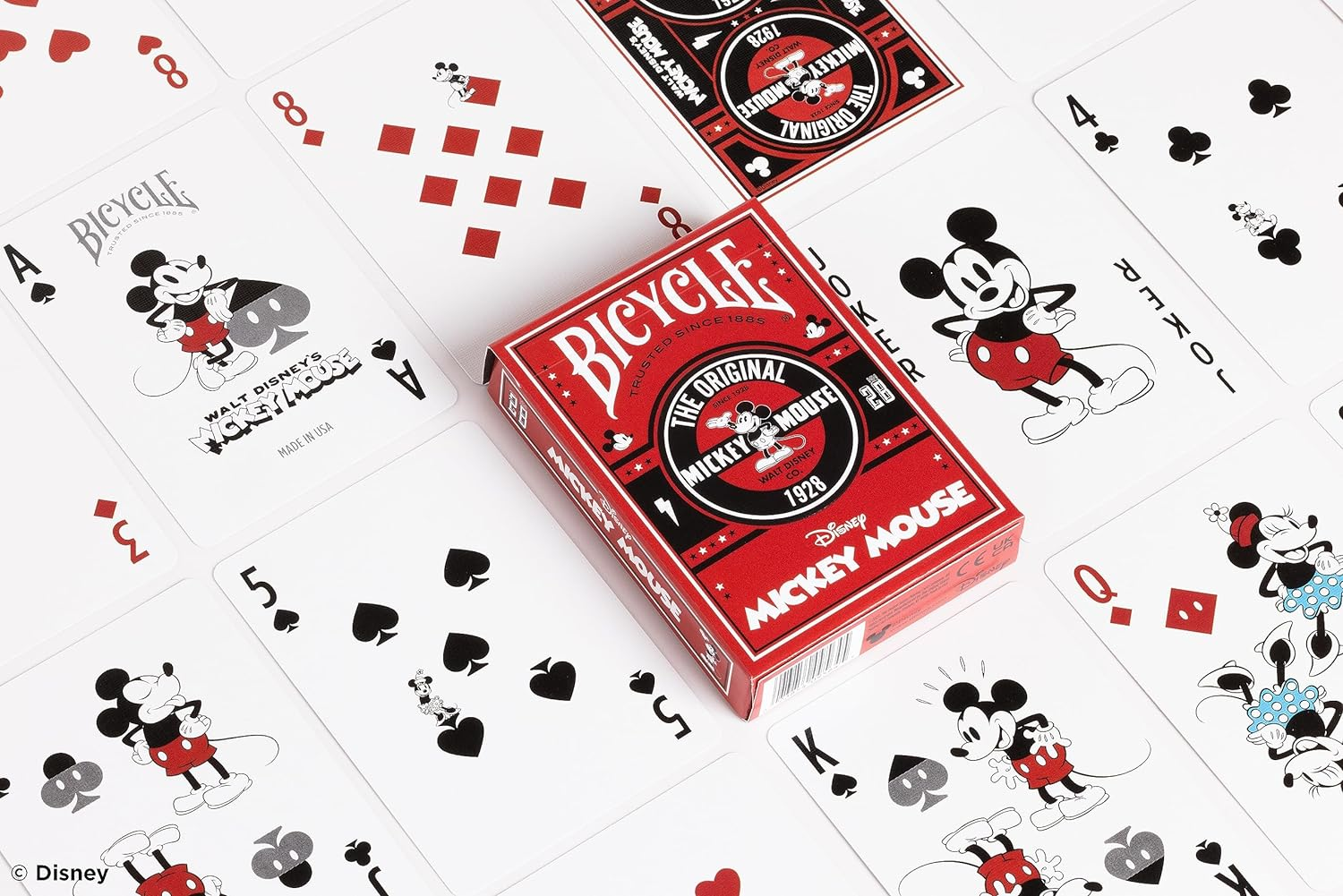 Bicycle Disney Mickey Mouse Classic Playing Cards Deck, Red image number 4