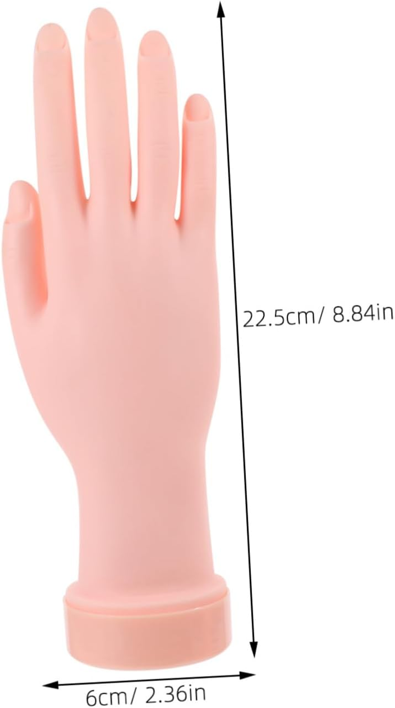 Gatuida 2Pcs Manicure Training Tool Fake Left Hand and Foot Nail Art Practice Model Durable Realistic Soft Finger and Toe for Nail Design Beginners Random Color image number 3