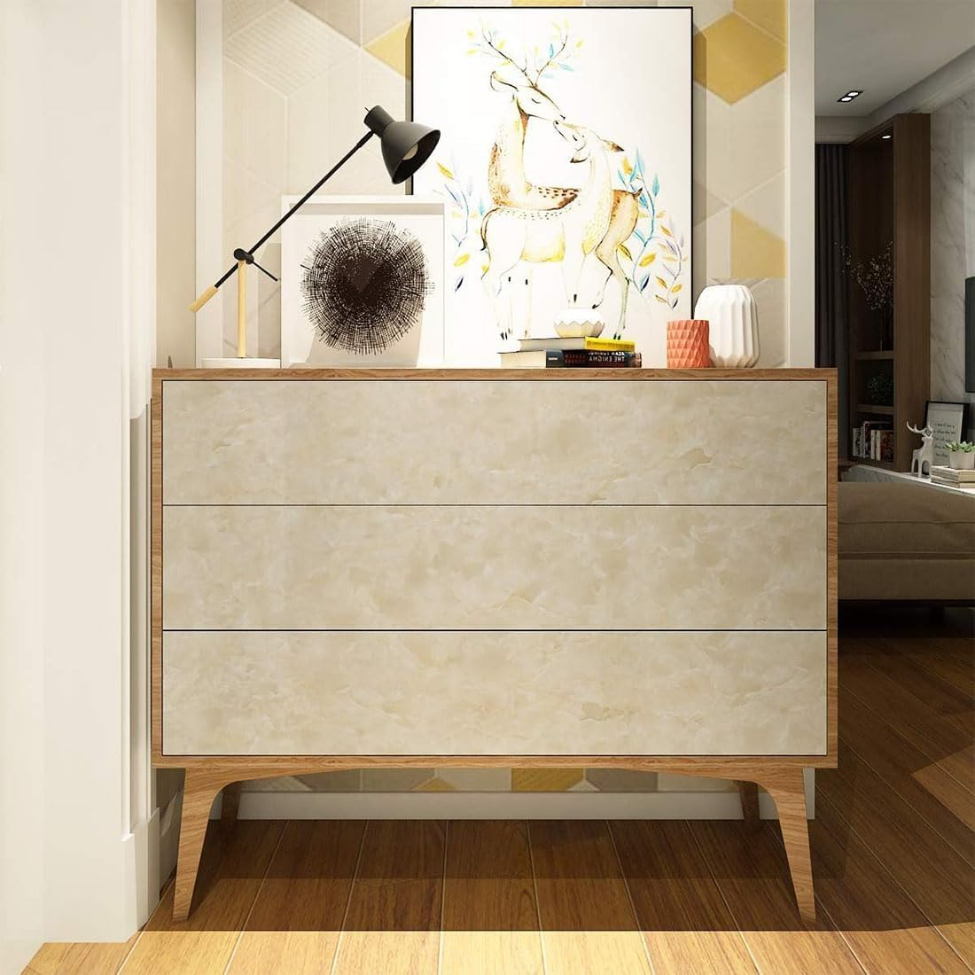 40 * 500CM Marble Contact Paper, Peel and Stick Wallpaper Self Adhesive and Removable Decorative Contact Paper Waterproof Wall Covering Thick Vinyl Film for Countertop Cabinet Shelf Liner Furniture image number 4