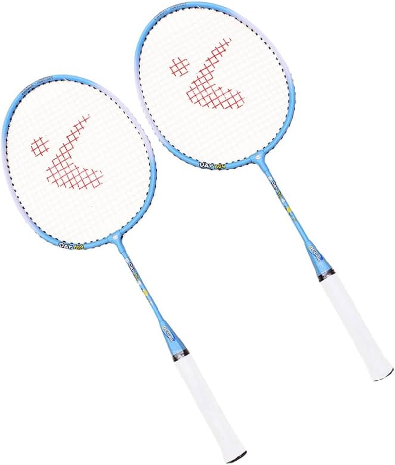 Kids Badminton Racket Set Aluminium Alloy Lightweight Cartoon Design Training Rackets for Children Outdoor Exercise Practice image number 5