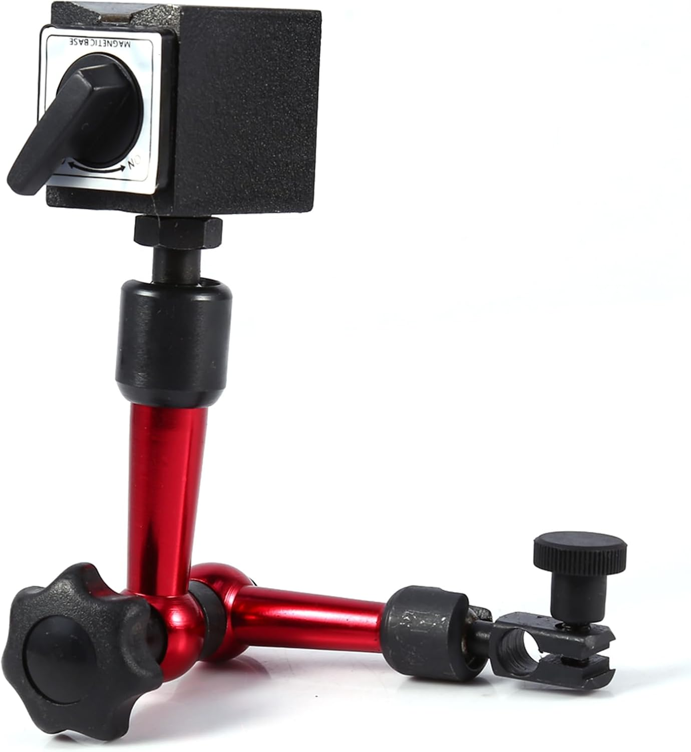 POENVFPO Red Adjustable Magnetic Base Holder with On/Off Switch, Magnetic Base Holder for Digital Dial Indicator, Tool for Holding Test Indicators - Great for Alignment Operations image number 1