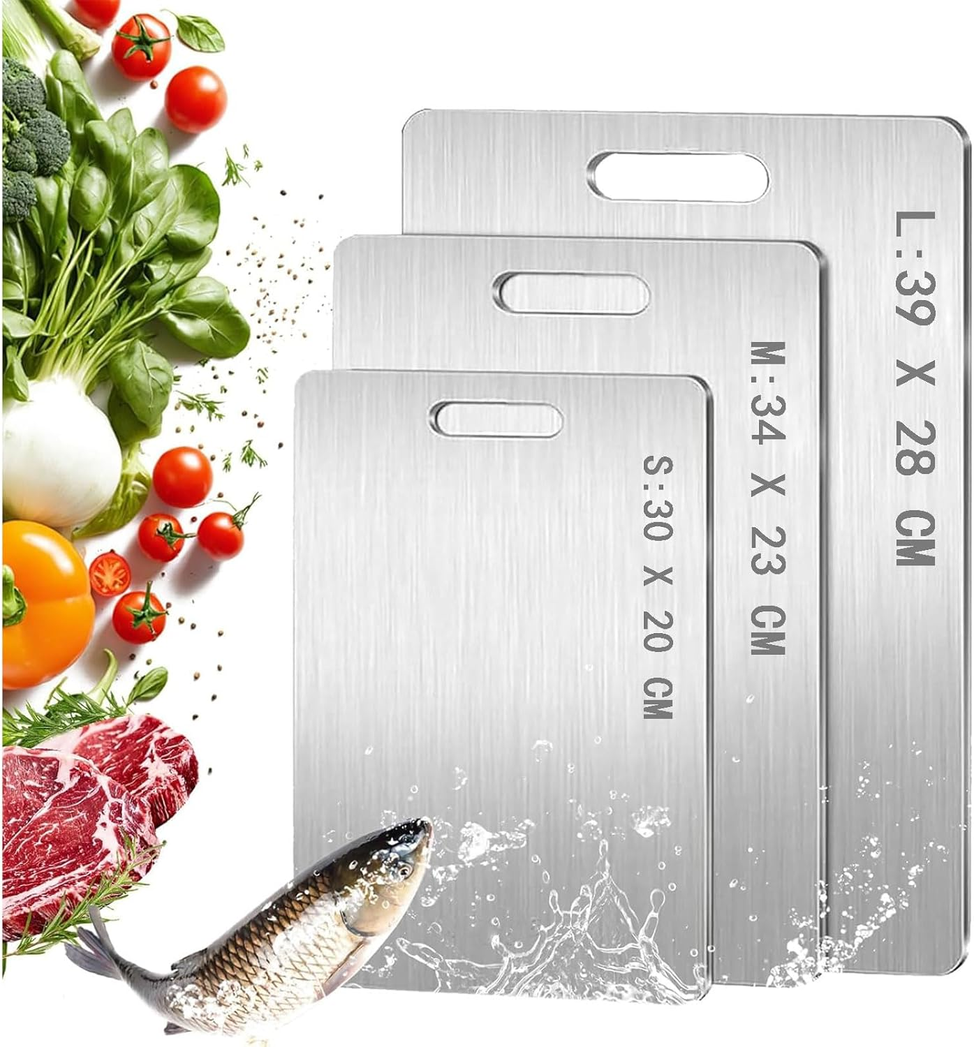 3 Pack Titanium Cutting Boards for Kitchen, 100% Pure Cut Titanium Cutting Board, Food Grade Quality,Easy to Clean and Will Not Absorb Odors, Suitable for Kitchen or Outdoor Camping image number 2