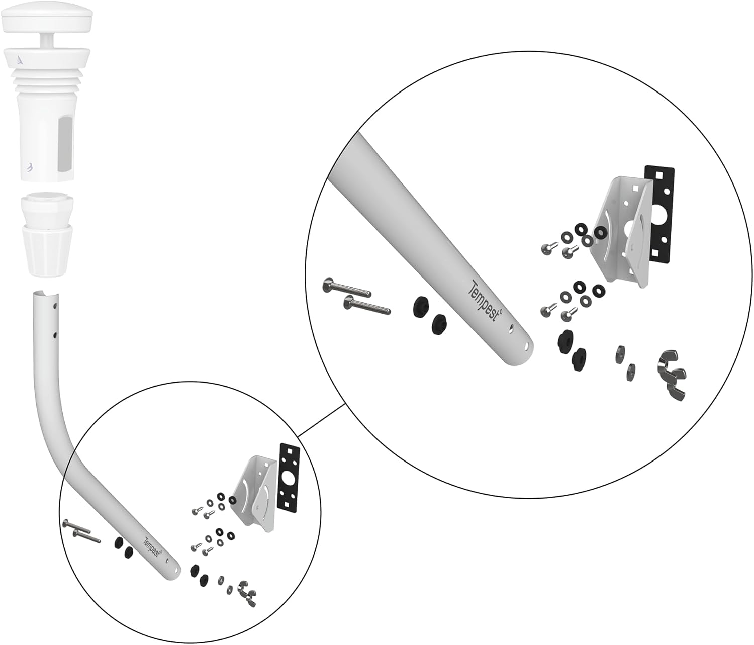 Tempest Universal Mount- Adjustable Outdoor Weather Station Mounting Kit - Easy Installation, Solid Structure, Weather Proof image number 4