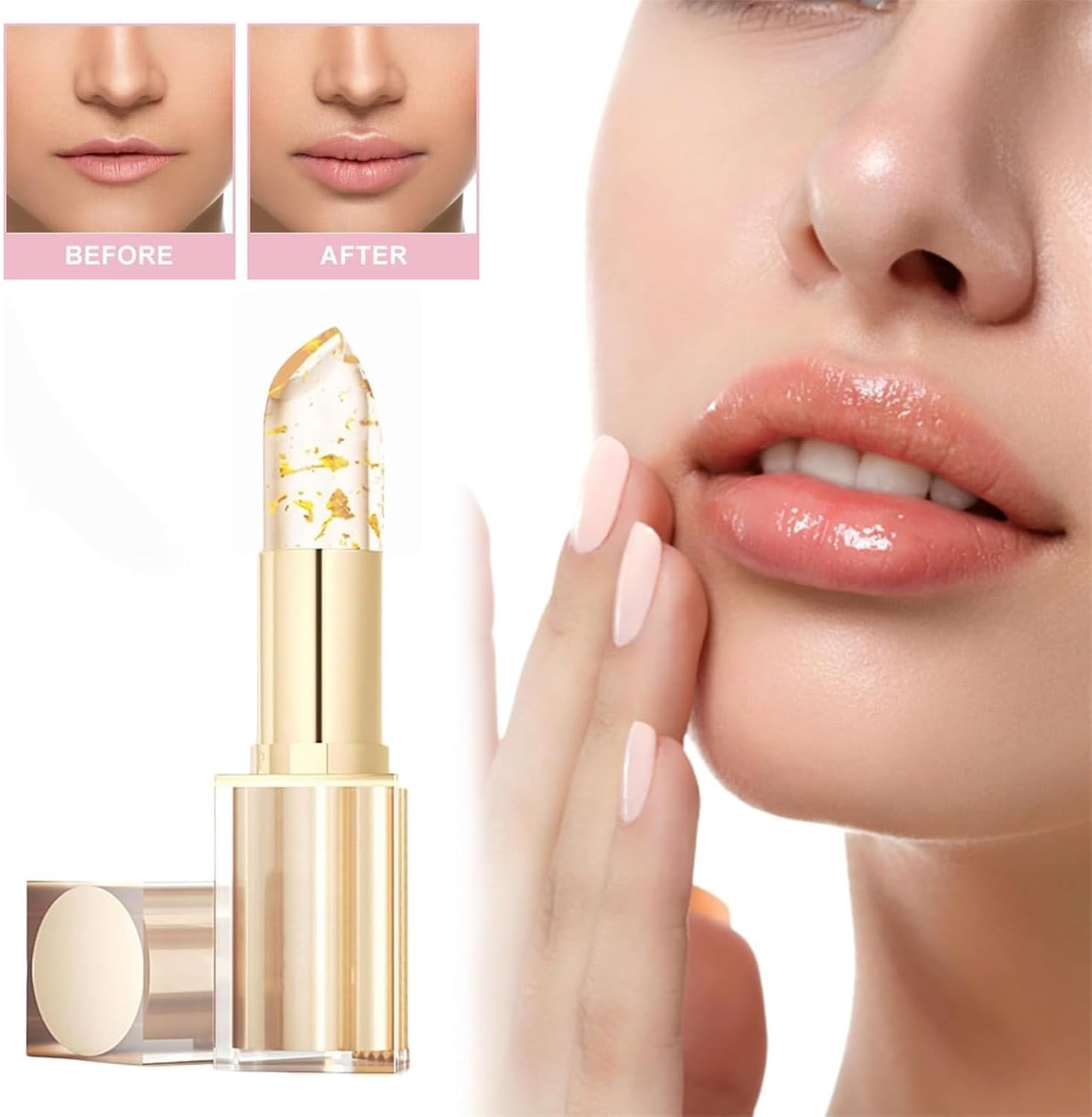 Transferproof Color Changing Lipstick, Gold Crystal Color Changing Lipstick, Long Lasting Nutritious Lip, Magic Temperature Color Change Lip, Temperature Change Lipstick (3PCS) - 3Pcs image number 4