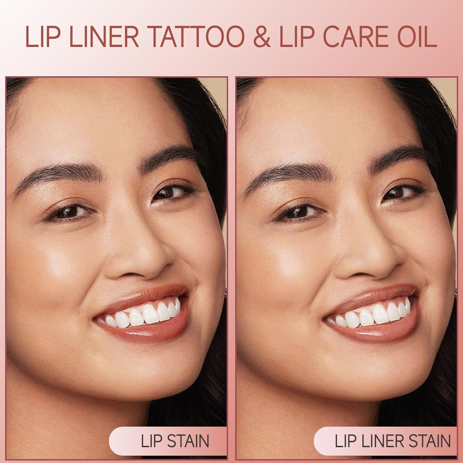 KISSIO Lip Liner Stain,Peel off Lip Liner and Lip Care Oil,Transfer Proof,Long Lasting and Waterproof Lip Tint,Matte Finsh,Lip Combo,02 Gray Pink image number 4