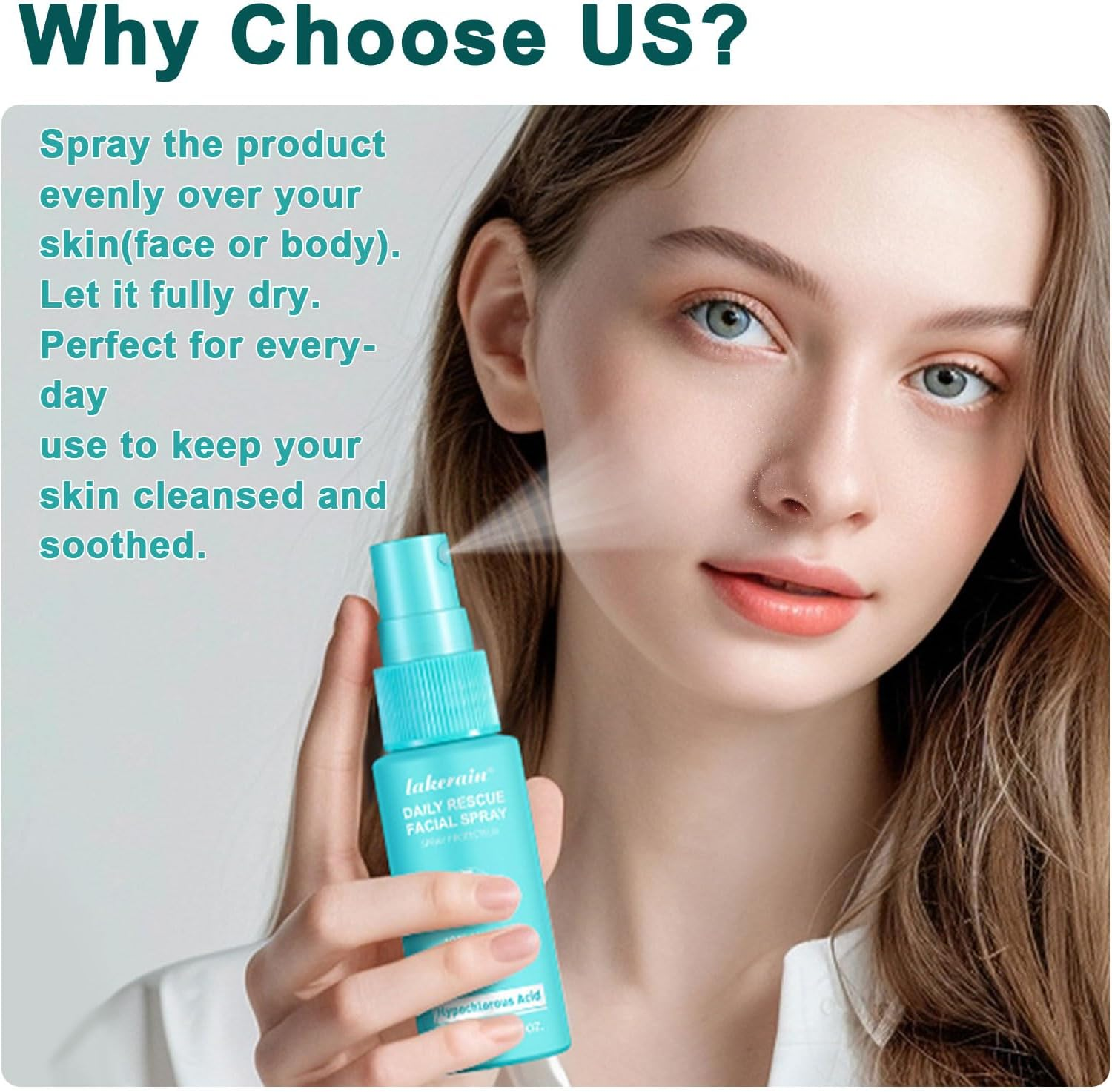 Hypochlorous Acid Face and Skin Spray,30Ml Soothing Facial Spray Face Toner, Hypochlorous Acid Spray for Red and Swollen Skin, Broken Skin Calming Emulsion for Sensitive Skin