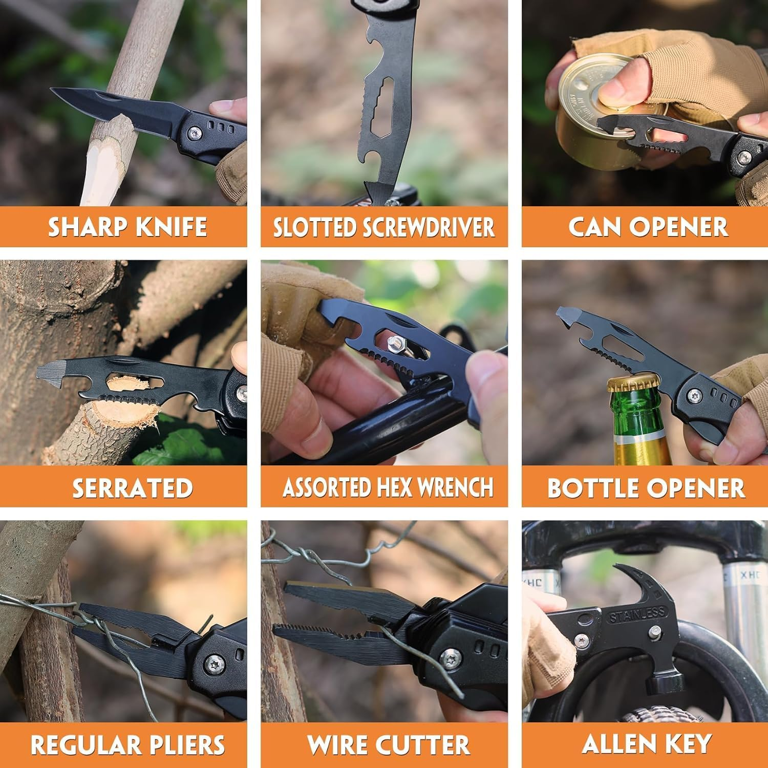 Fathers Day Gift, Father'S Day Multitool Gifts,15 in 1 Multitool Hammer Survival Multitool for Men, Gifts for Men Dad Husband,Dad'S Gifts from Son Daughter Wife, Dads Birthday Gift image number 6