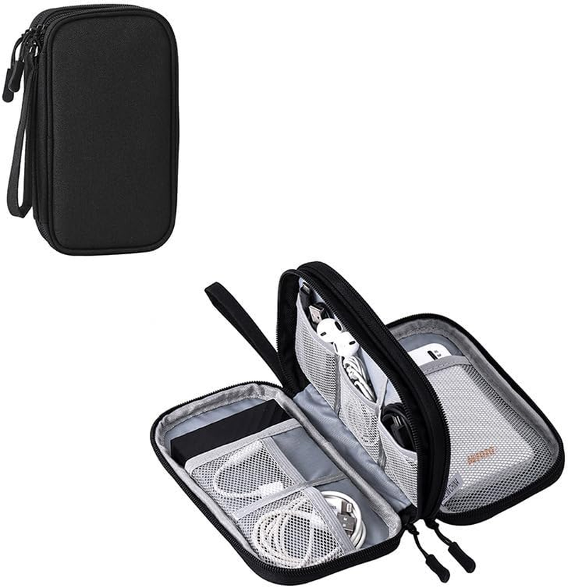 HORNO Travel Cord Organizer，Electronics Accessories Organizer Pouch Bag for Charger,Usb Cable,Business Travel Gadget Bag ﻿, Black, Cable Organizer Pouch image number 1