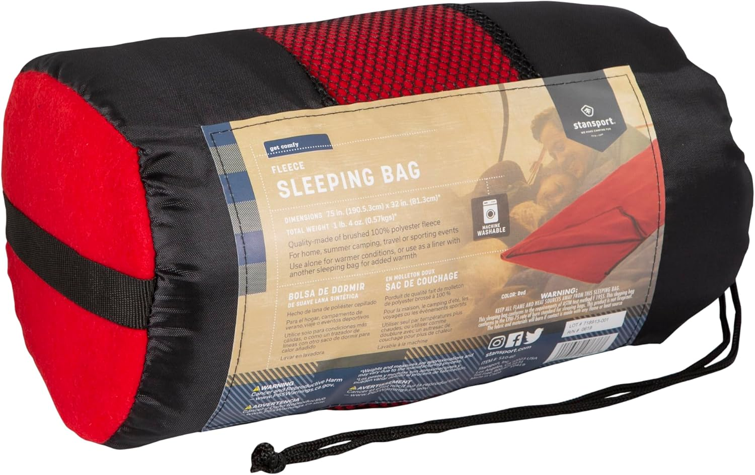 Stansport Fleece Sleeping Bag image number 6