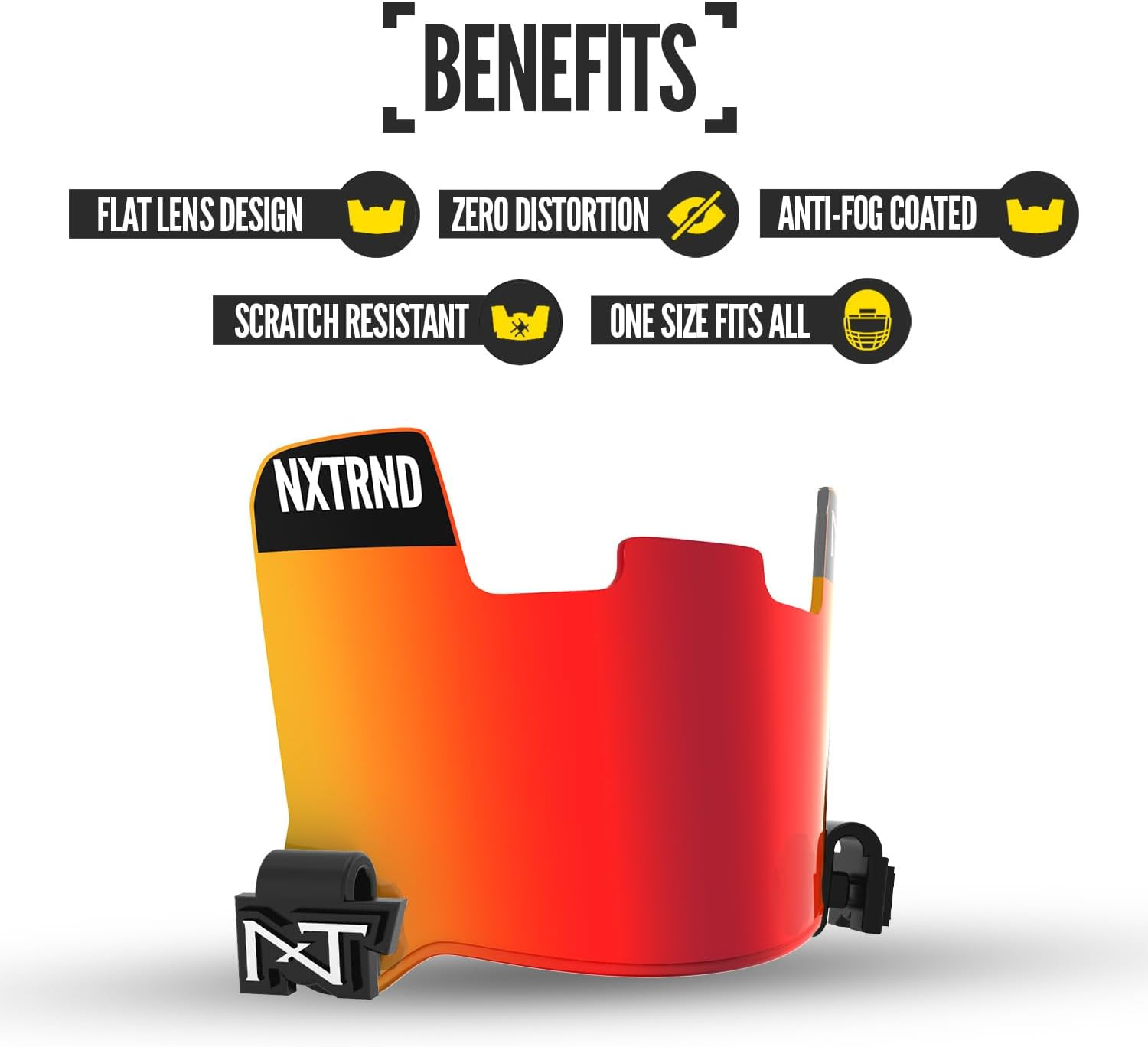 Nxtrnd VZR1 Tinted Football Visor, Professional Football Helmet Visor, Shield Fits Youth Football Helmets & Adult Football Helmets, Includes Visor Clips, Decal Pack, & Microfiber Bag - Chrome Purple image number 7