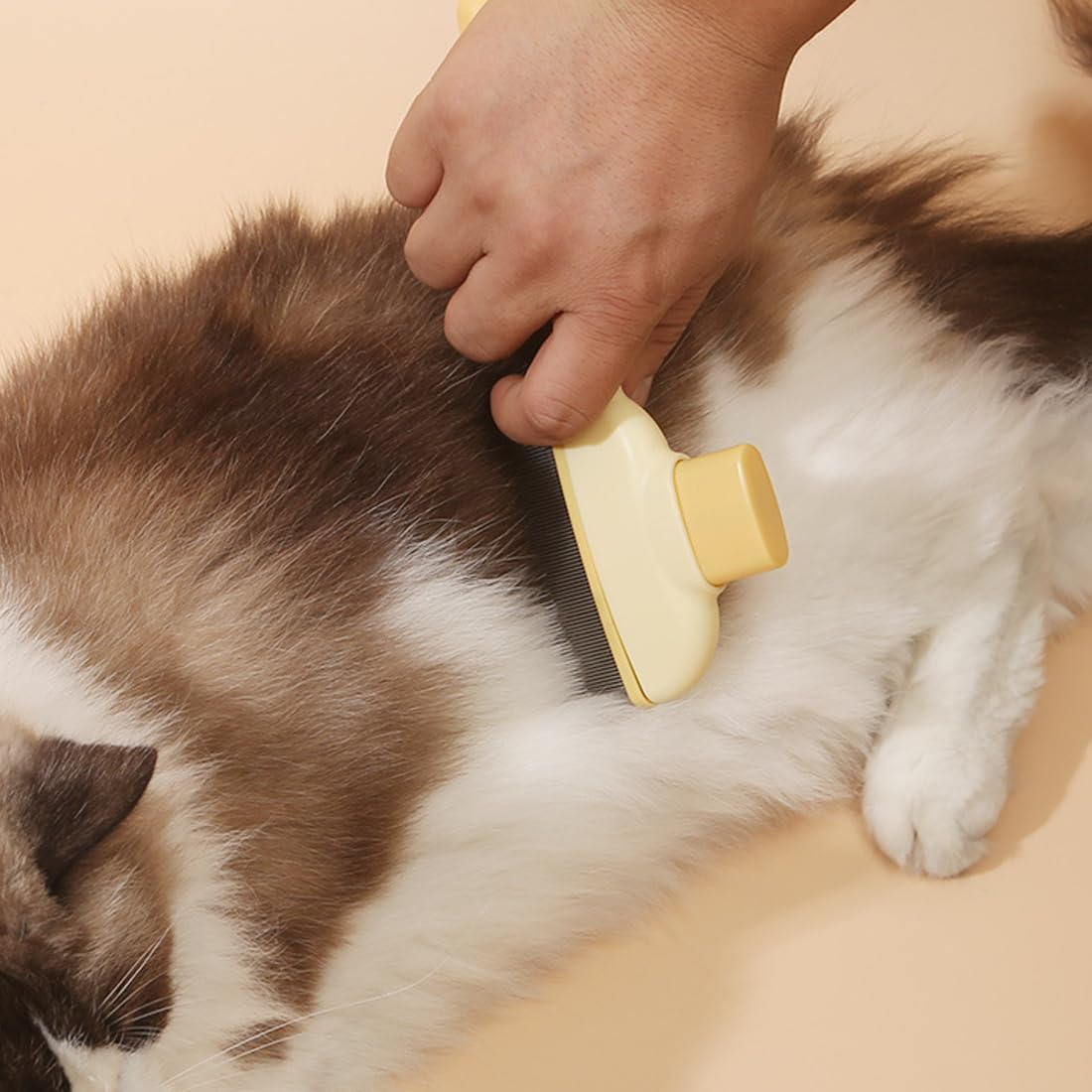 OUDQFCJ Pack of 2 Self-Cleaning Flea Comb and Grooming Brush for Pets, Flea Comb for Cats and Dogs with Button for Quick Cleaning of Lost Hair image number 1