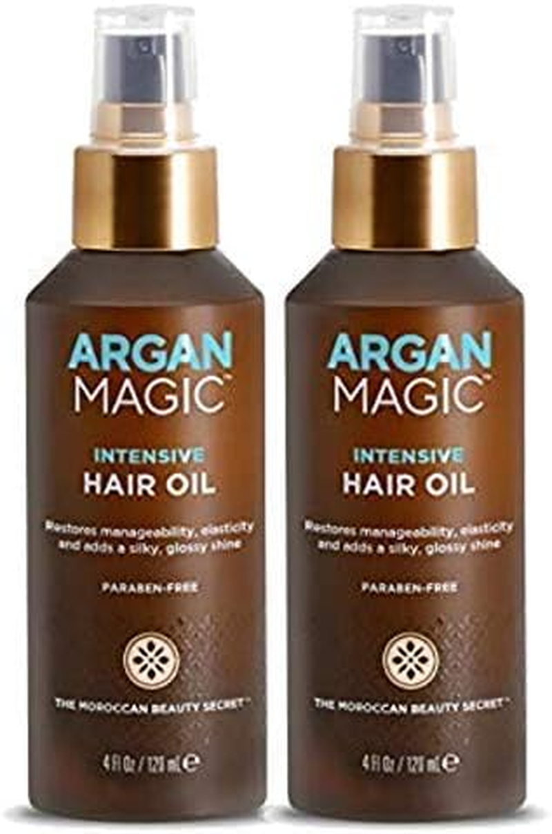 Argan Magic Intensive Hair Oil | Restores Manageability and Elasticity - Adds Shine and Gloss | Controls Frizz | Made in USA, Paraben Free, Cruelty Free (4 Oz / 2 Pack) image number 4