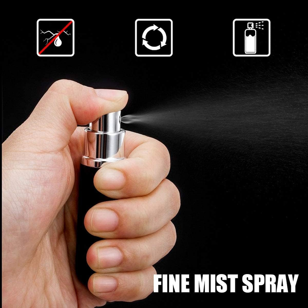 Perfume Travel Refillable,5Ml Perfume Atomisers,3 Pcs Mini Portable Spray Bottles,Round Tube Perfume Bottles Set with 1 Flat Separated Tool,For Home Business Trip Travel(Black+Blue+Champagne)(4Pcs) - Pink+Red+Silver image number 3