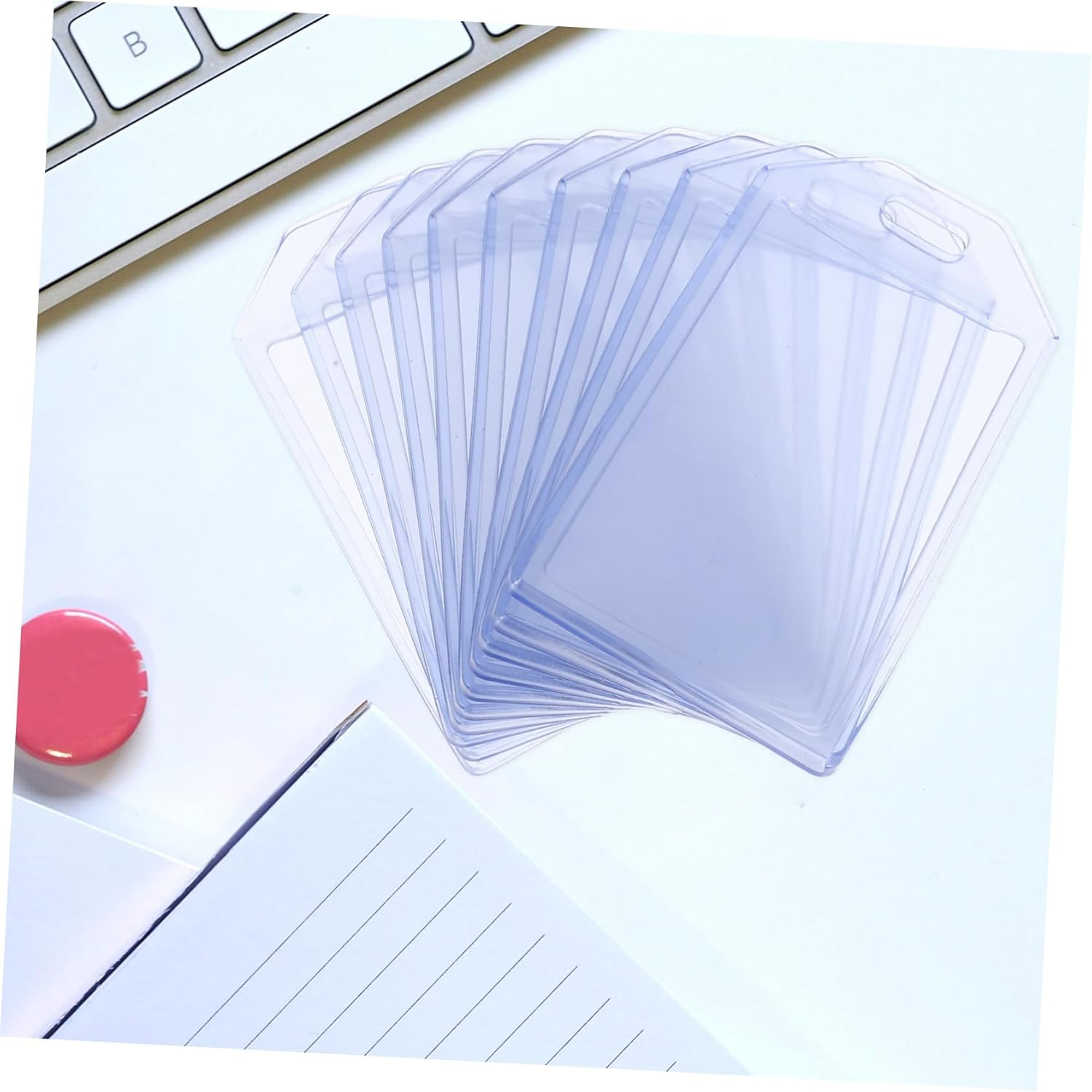 Parliky 10 Pcs PVC Luggage Tag Holders Clear Suitcase Id Label Tags Seal for Travel Business Card Insert High Visibility Prepunched for Easy Attachment image number 4