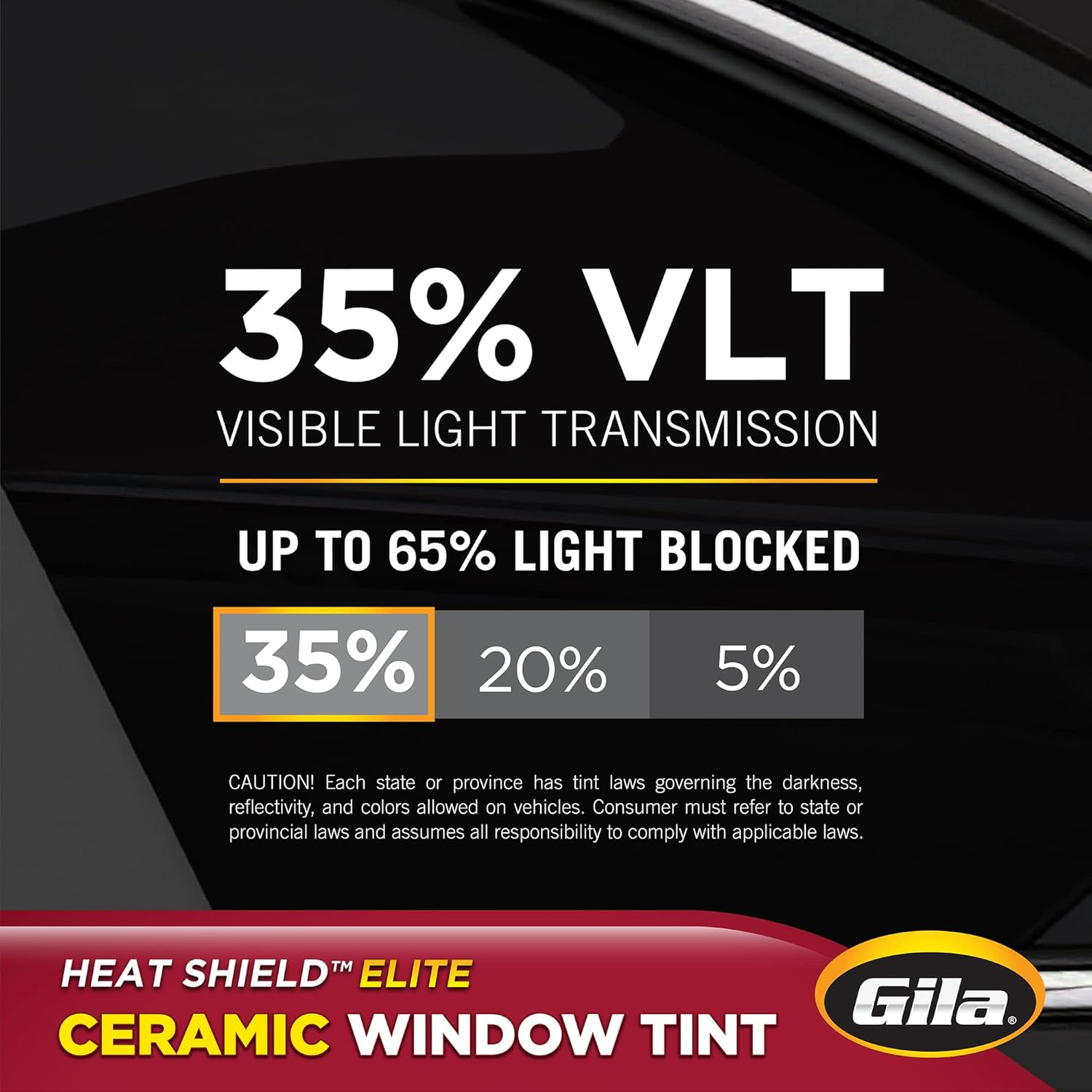 Gila&reg; Heat Shield Elite&trade; 35% VLT Automotive Ceramic Window Tint DIY Advanced Heat Control Glare Control 2Ft X 6.5Ft (24In X 78In) image number 6
