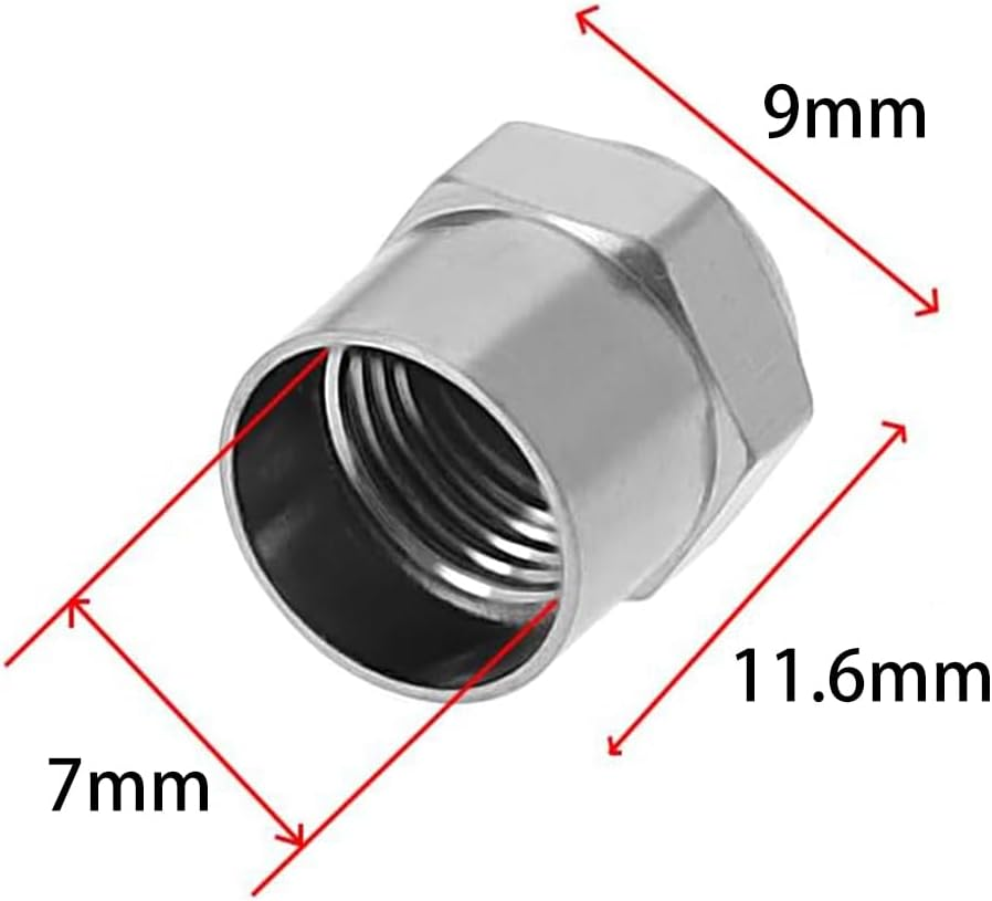 20Pcs Chrome Hexagon Tyre Valve Dust Caps Plastics Dome Metal Valve with Red O-Ring Rubber Seal for Motorcycle Cars Bicycles Trucks Scooter SUV Van,Plastics Tire Valve Caps