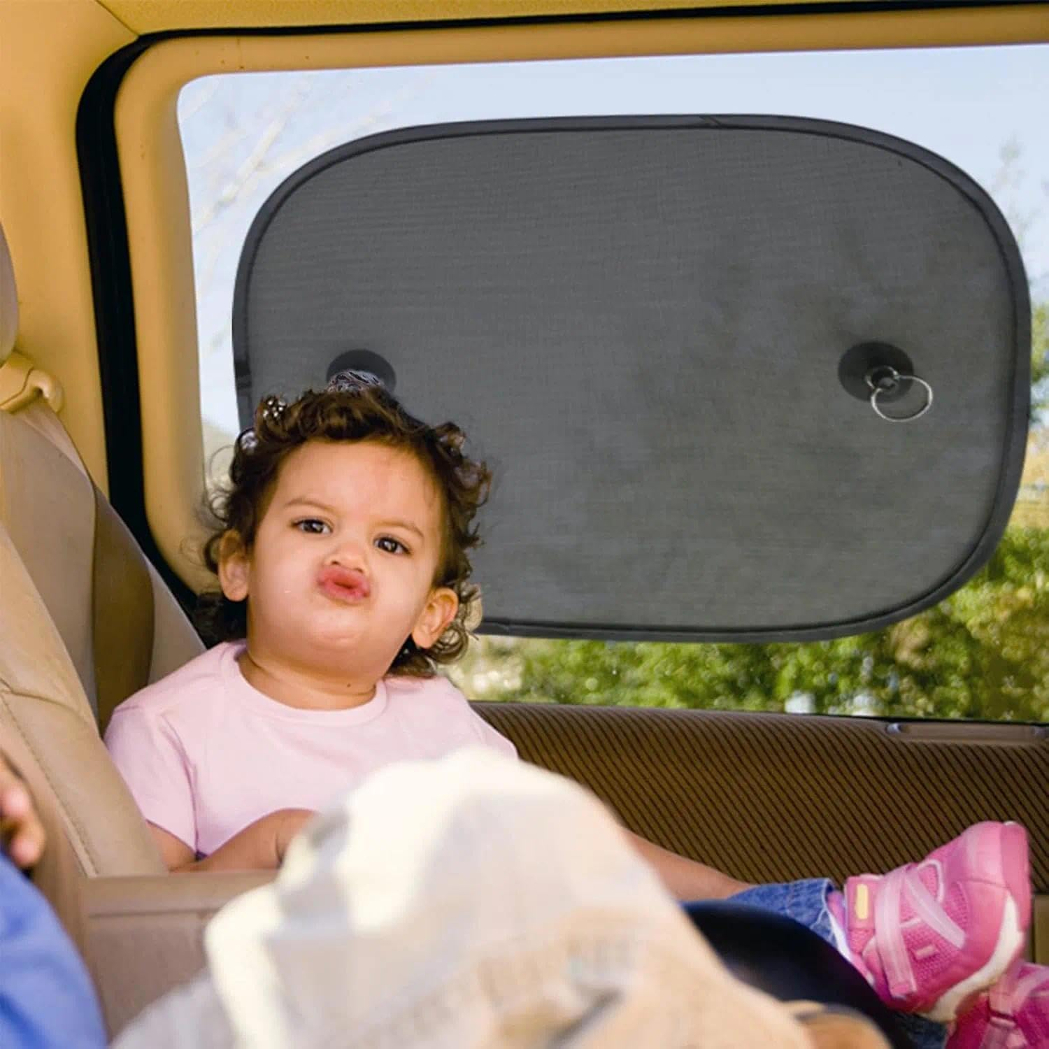Car Window Shade for Baby, 2 Pack Universal Side Window Sun Shade with UV Protection, 30X50Cm Nylon for Most Vehicles by Unron image number 2