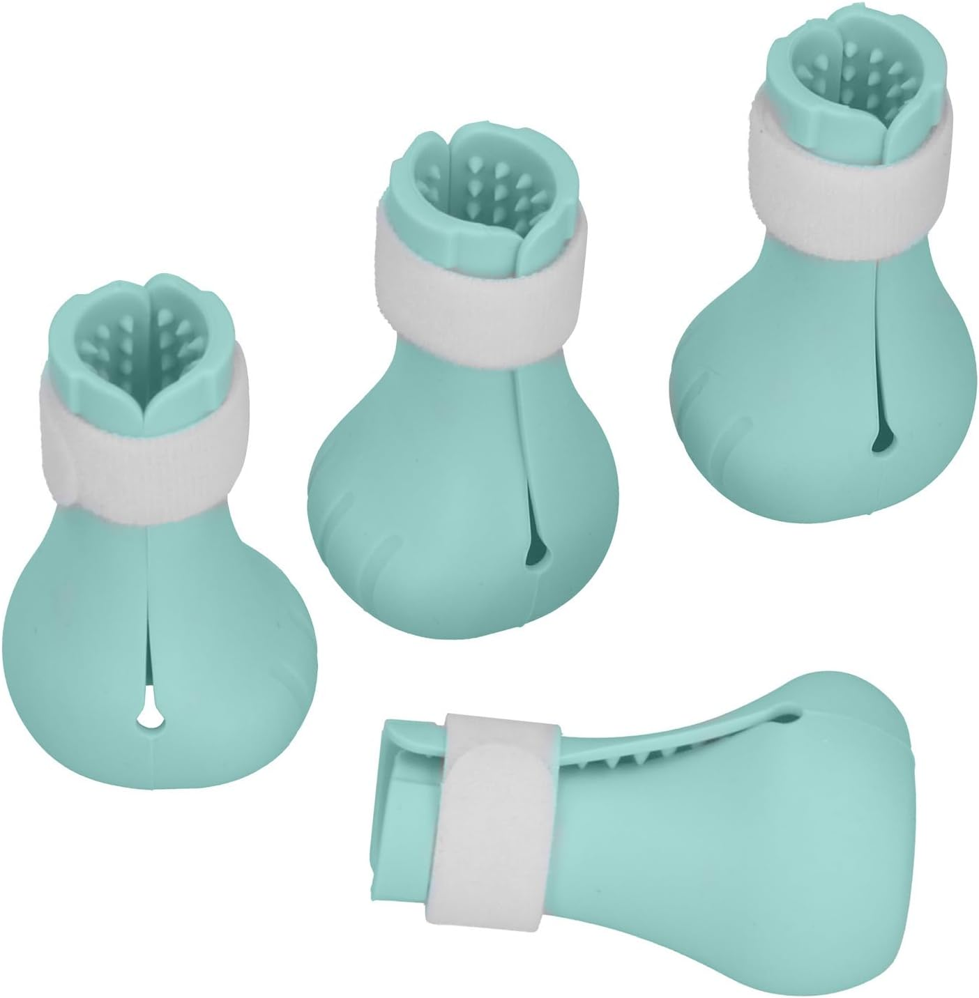 Silicone Cat Shoes, Silicone Cat Shoes, 7 X 4 Cm, Tightly Adjustable, Pack of 4 Cat Scratch-Resistant Boots, Cat Shoes Boots, Anti-Scratch Boots, for Cat Bathing, Hair Cutting (Green)